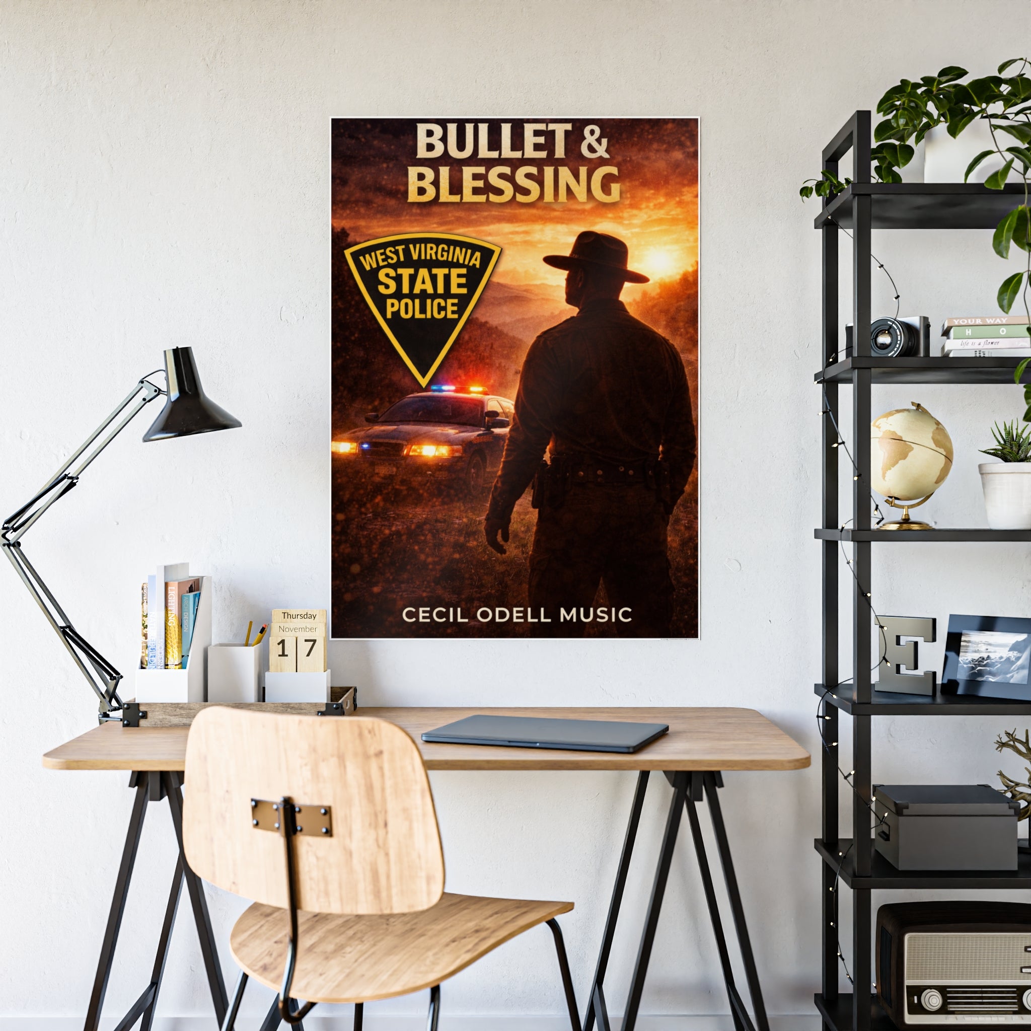 Bullet & Blessing Poster: West Virginia State Police Music Print