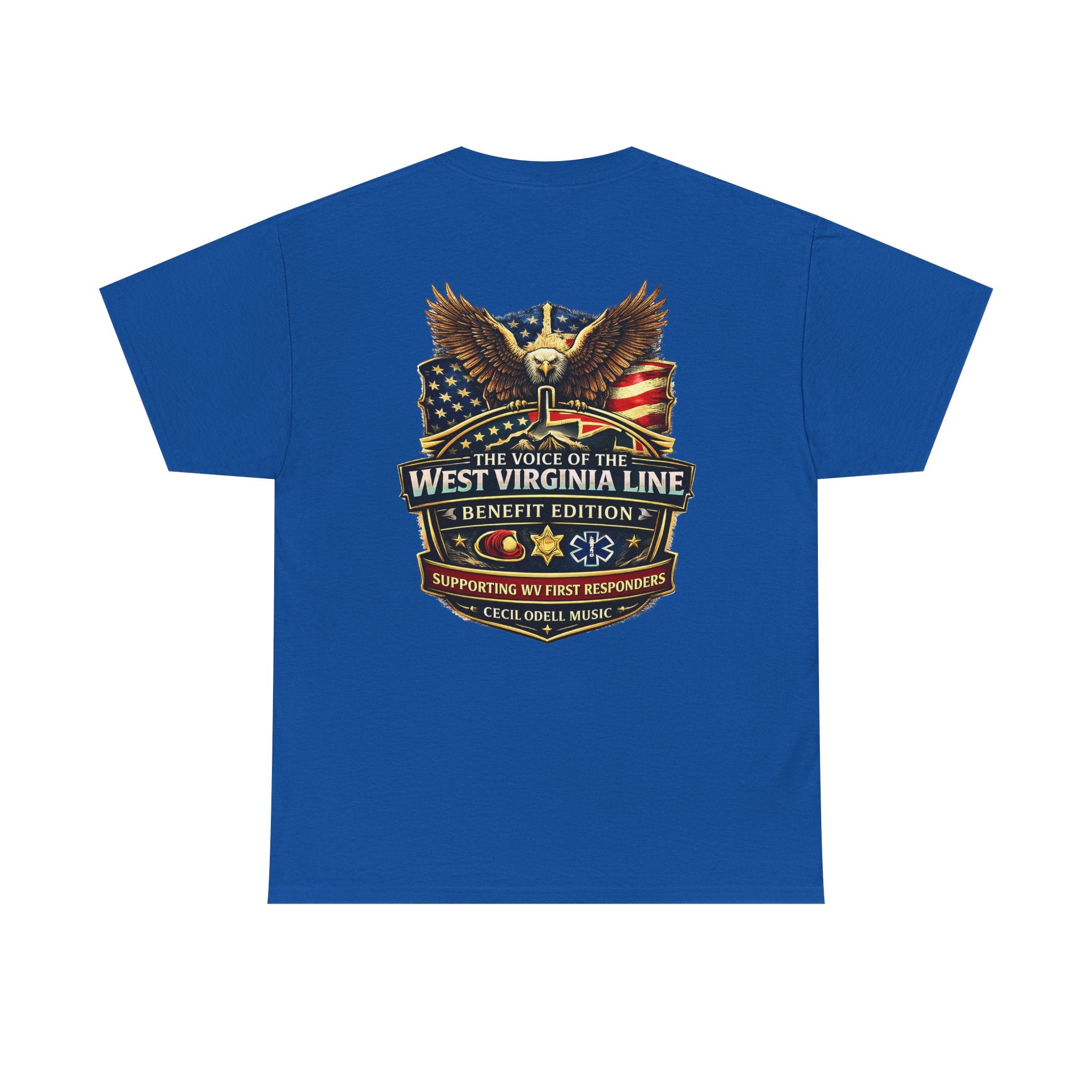 West Virginia Line Benefit Tee: Supporting First Responders (Eagle & Flag)