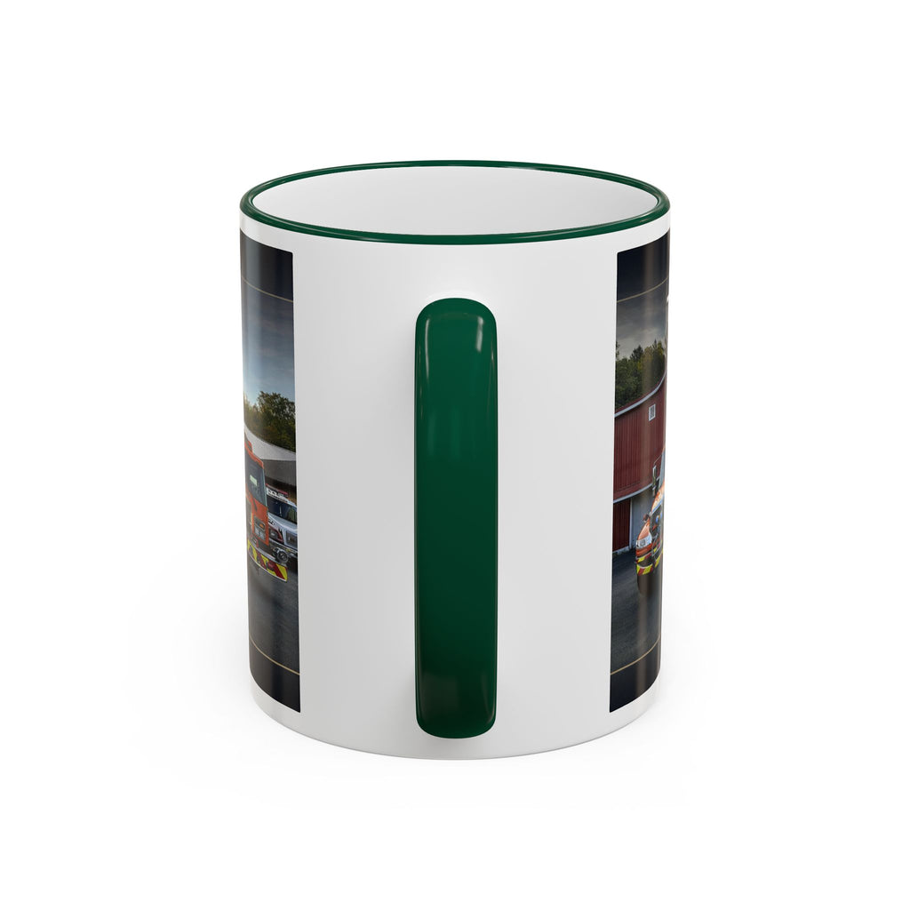 Fire Truck Photo Accent Rim Mug: "Cecil Odell Music" Volunteer Fire Department Tribute (11oz/15oz)