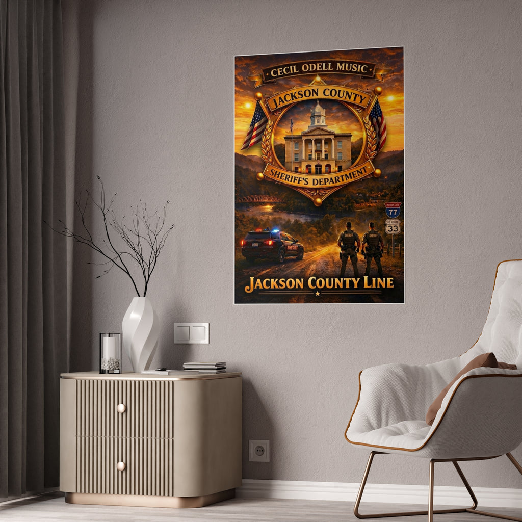 Jackson County Line Gloss Poster: Sheriff’s Department Tribute Wall Art