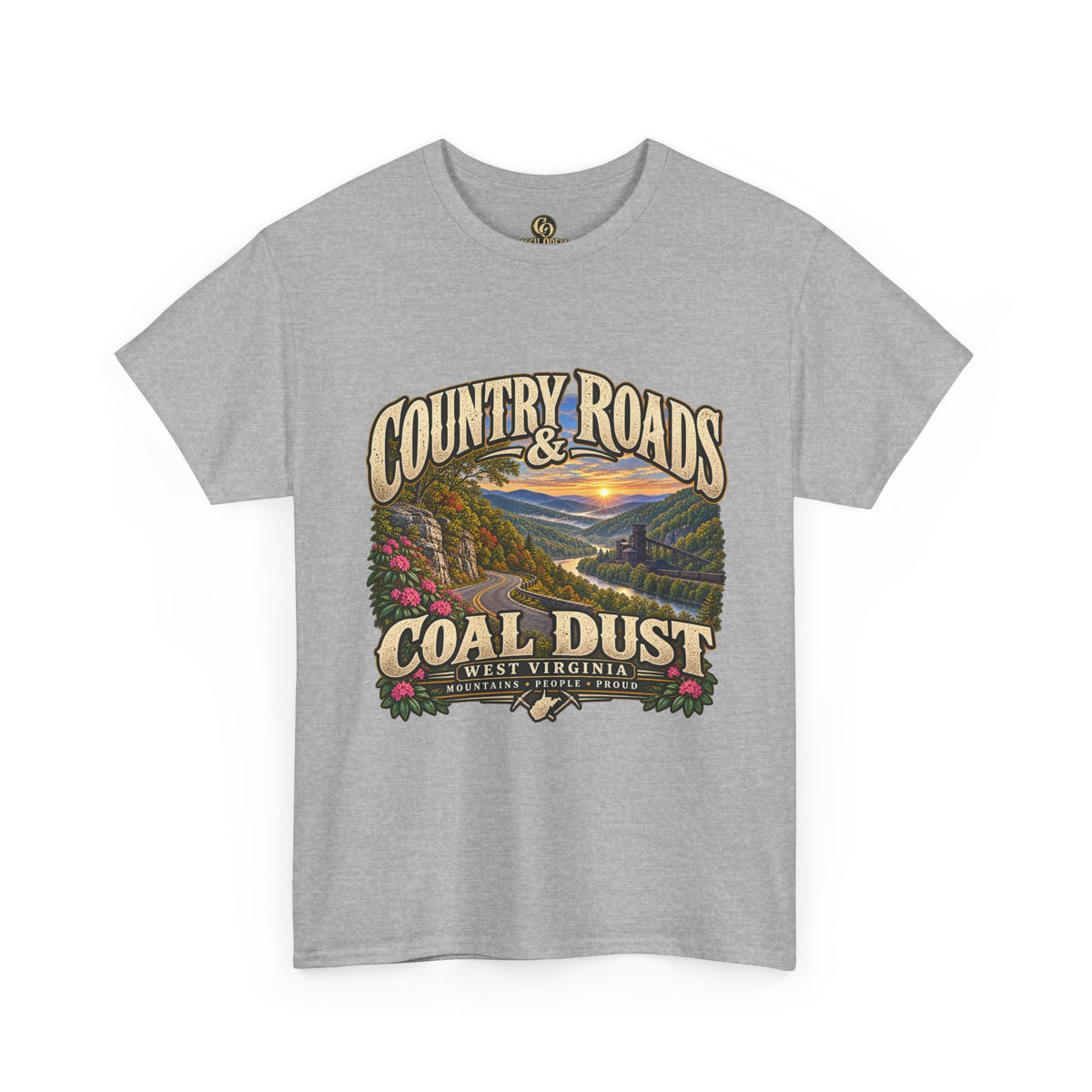 Country Roads Coal Dust T-Shirt — West Virginia Vintage Scenic Tee