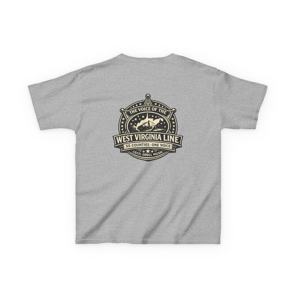 West Virginia Line Kids T‑Shirt: 'The Voice of the West Virginia Line' Vintage Emblem