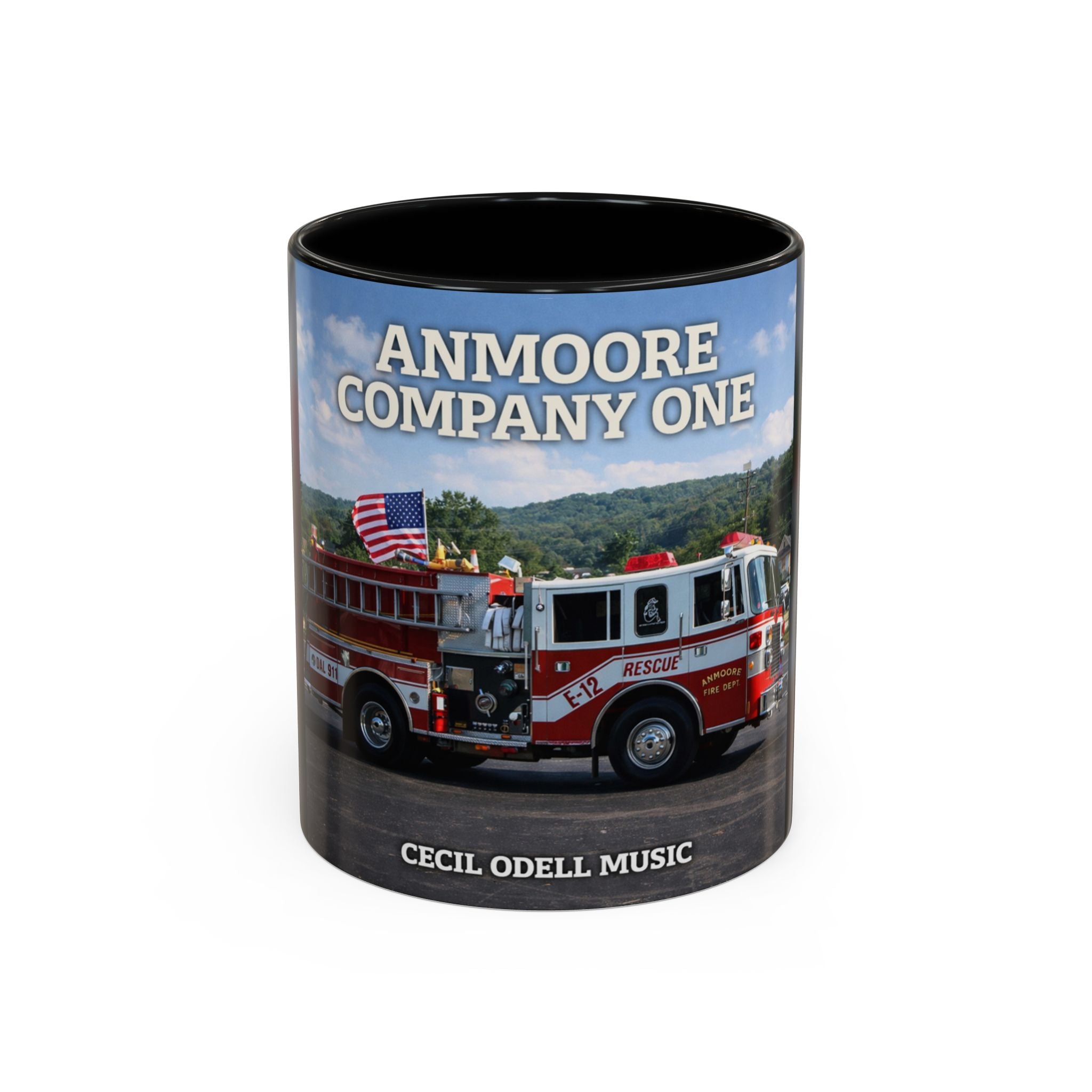 Fire Truck Coffee Mug: Anmoore Company One Tribute (Cecil Odell Music)