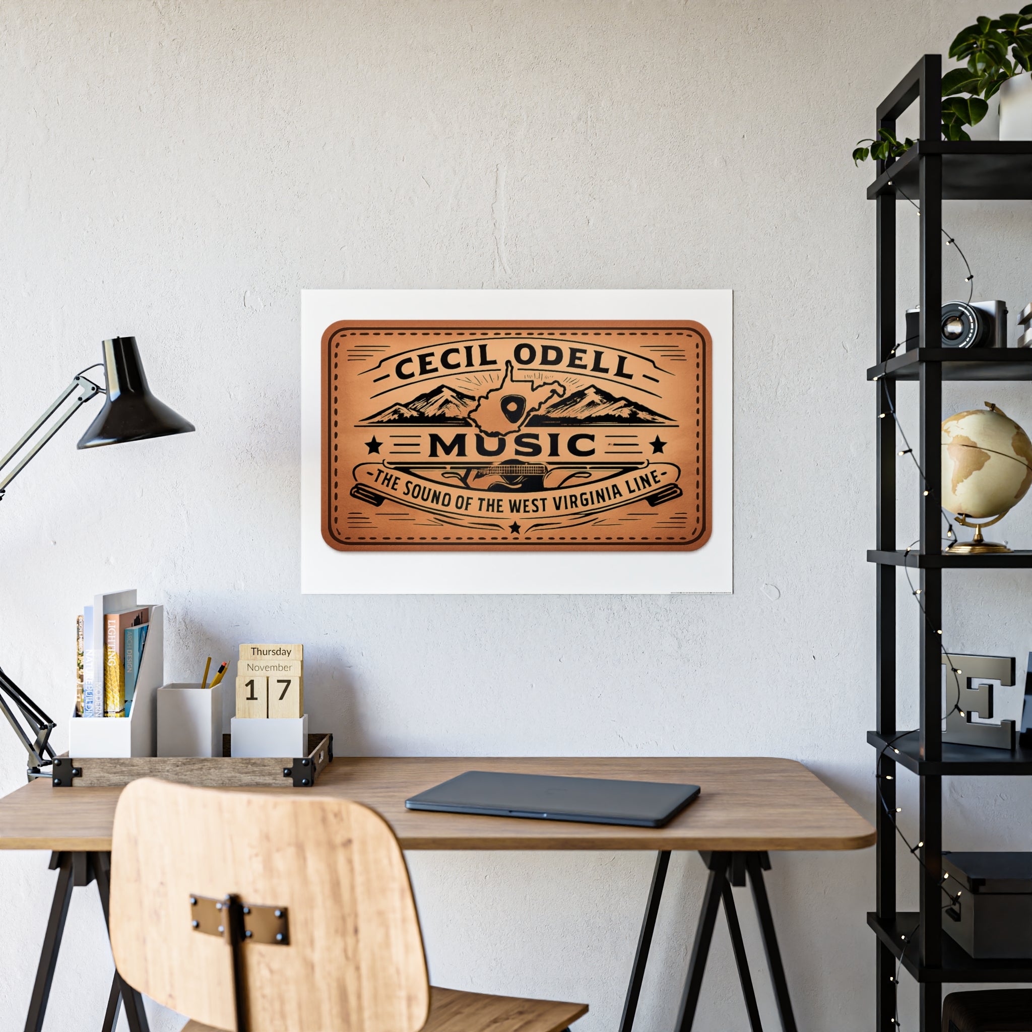 Cecil Odell Music Vintage Copper Logo Gloss Poster