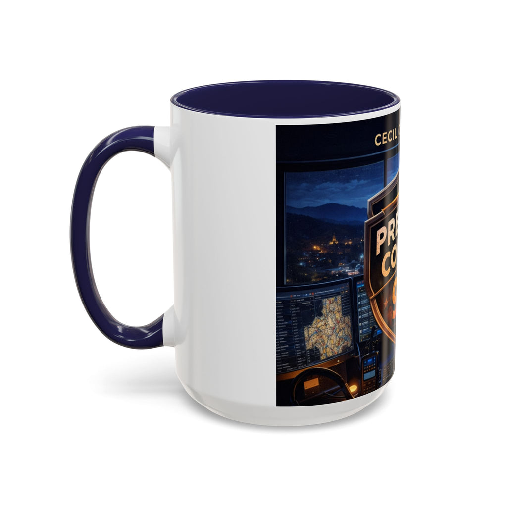 Preston County 911 Coffee Mug: Emergency Dispatch Badge Accent Mug