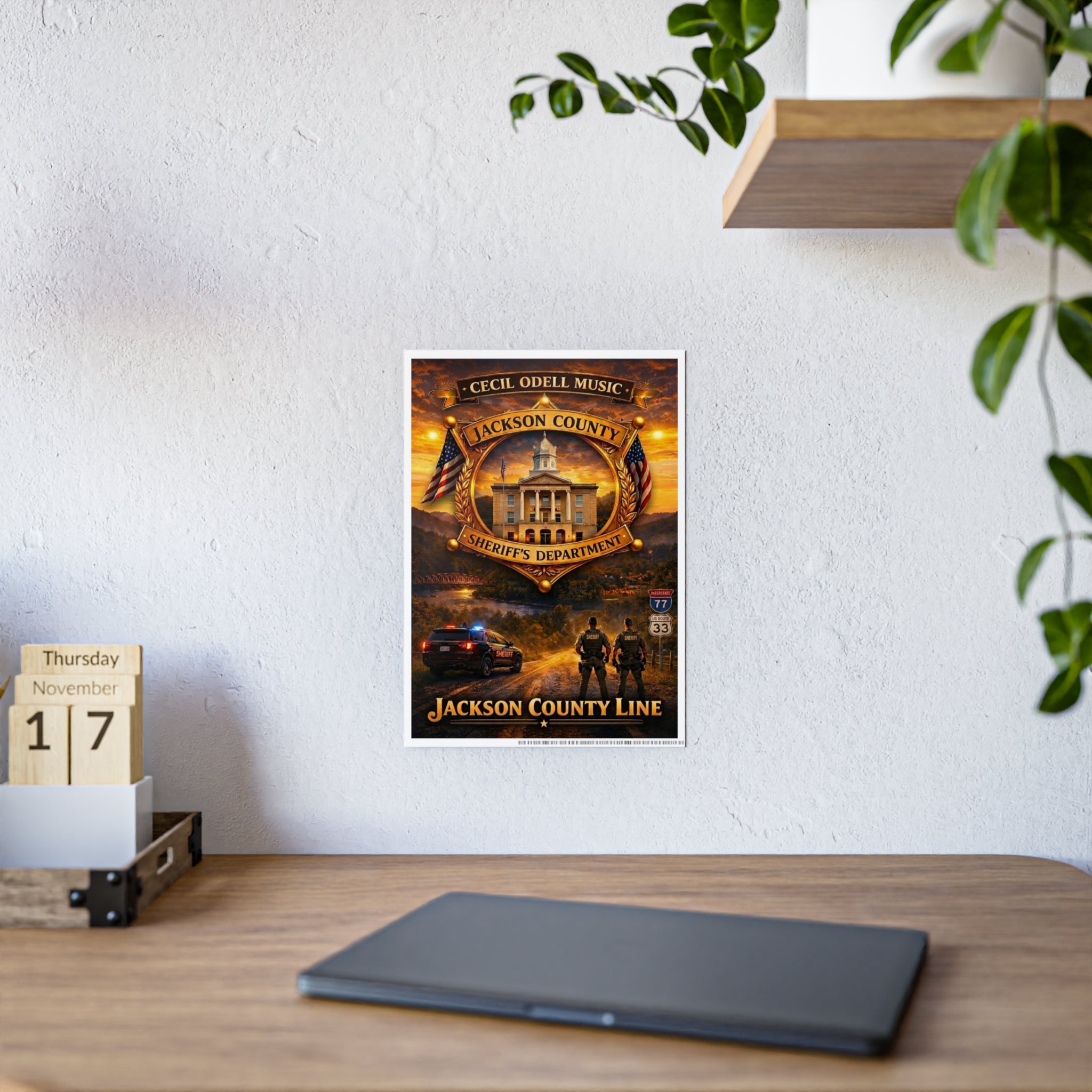 Jackson County Line Gloss Poster: Sheriff’s Department Tribute Wall Art