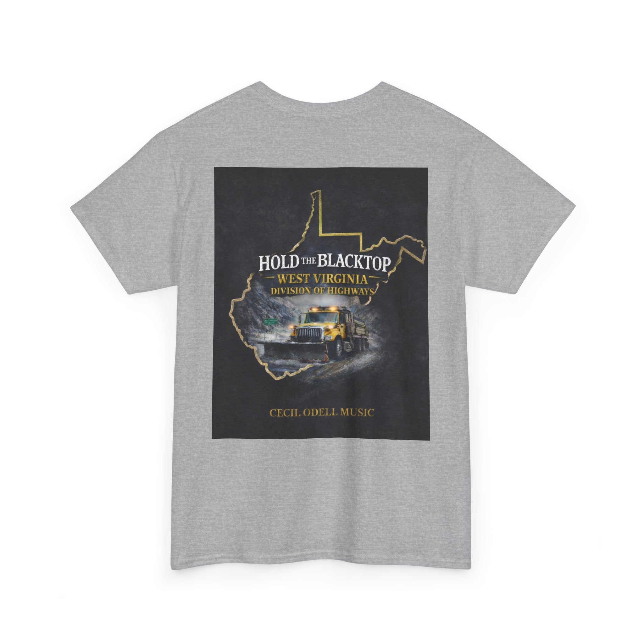 West Virginia 'Hold the Blacktop' Graphic Tee: Vintage Truck State Outline Music Shirt