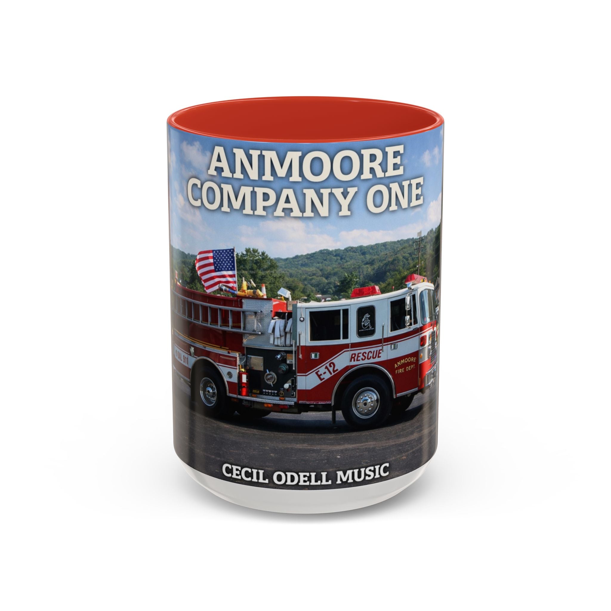 Fire Truck Coffee Mug: Anmoore Company One Tribute (Cecil Odell Music)
