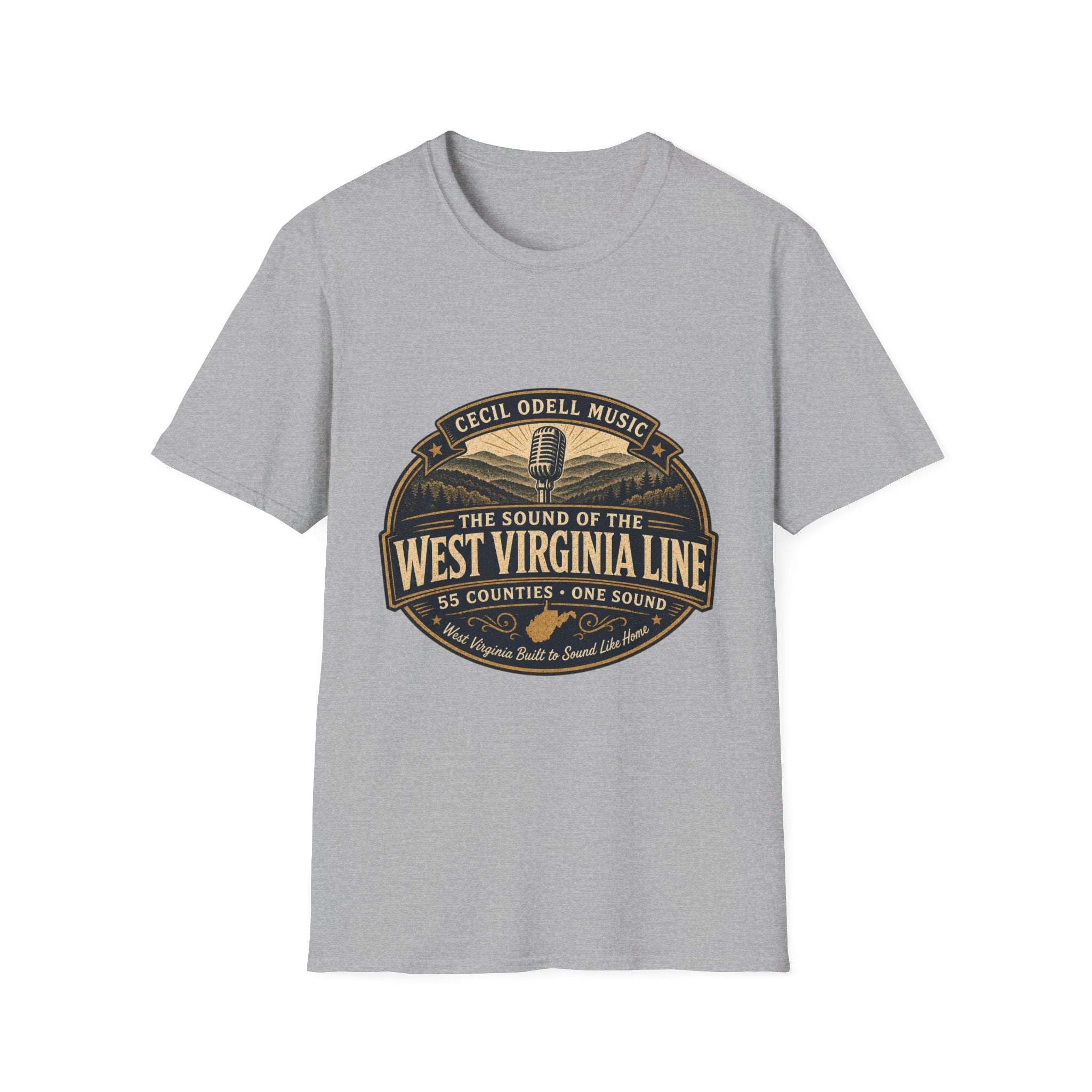 West Virginia Music T-Shirt: "Built to Sound Like Home" Vintage State Guitar Tee
