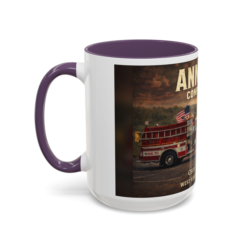 Anmoore Company One Firetruck Accent Coffee Mug: 'Hold That Line' West Virginia Country Music Tribute