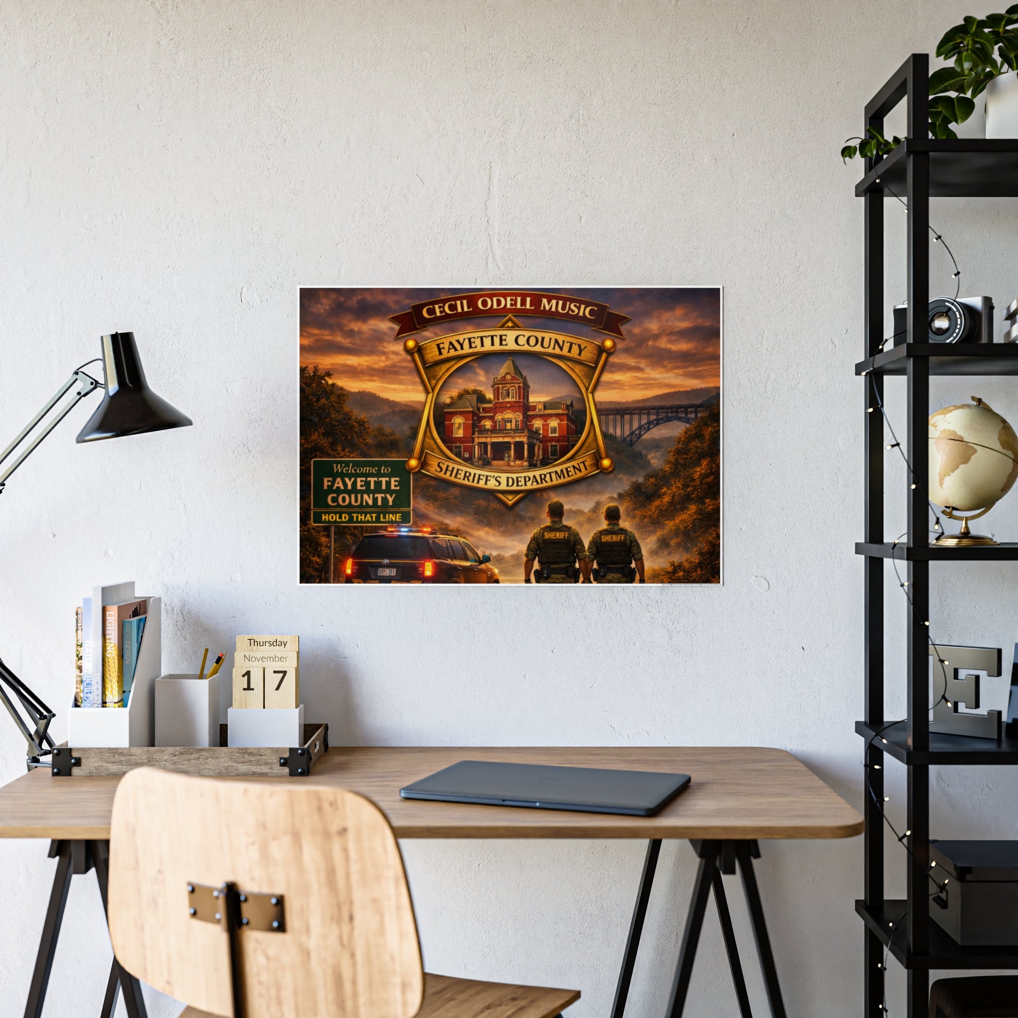 Fayette County Sheriff Badge Poster: 'Cecil Odell Music' Gloss Print