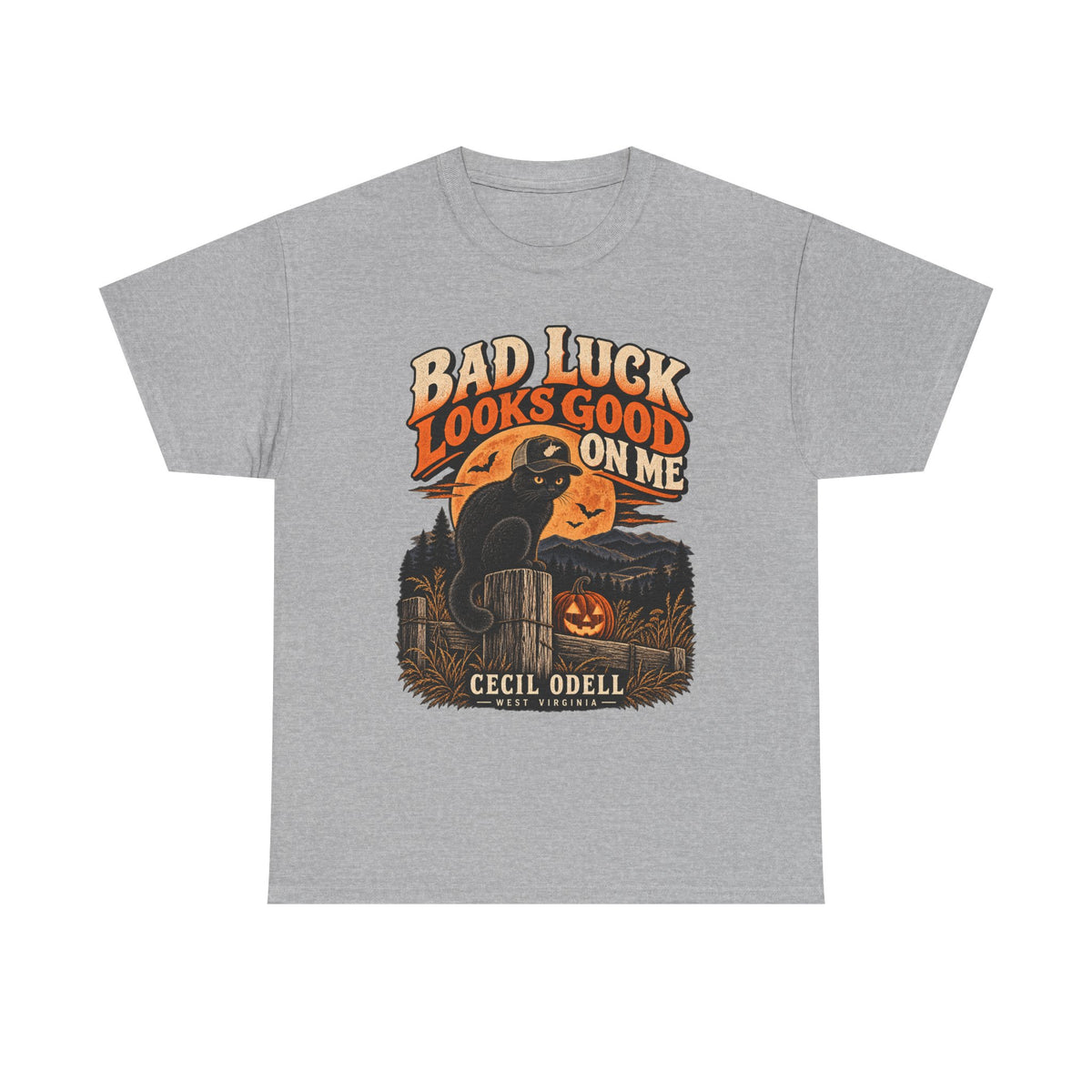 Bad Luck Looks Good on Me Halloween Tee | Cecil Odell