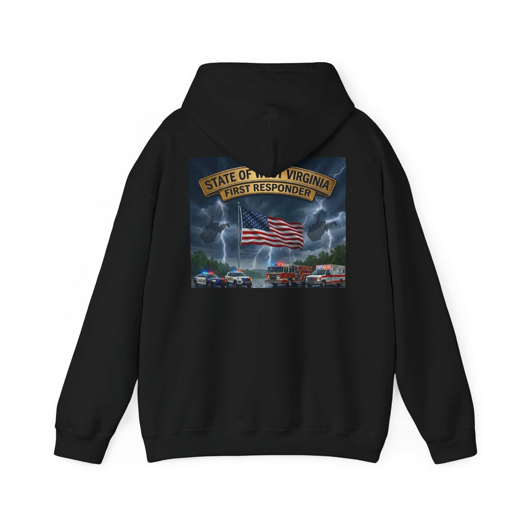 First Responder Hoodie: West Virginia Line Eagle & American Flag Tribute