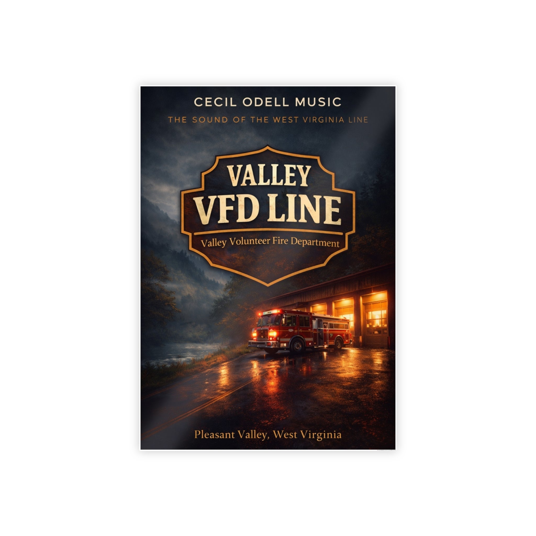 Valley VFD Line Gloss Poster: Valley Volunteer Fire Department Print (Pleasant Valley, West Virginia)