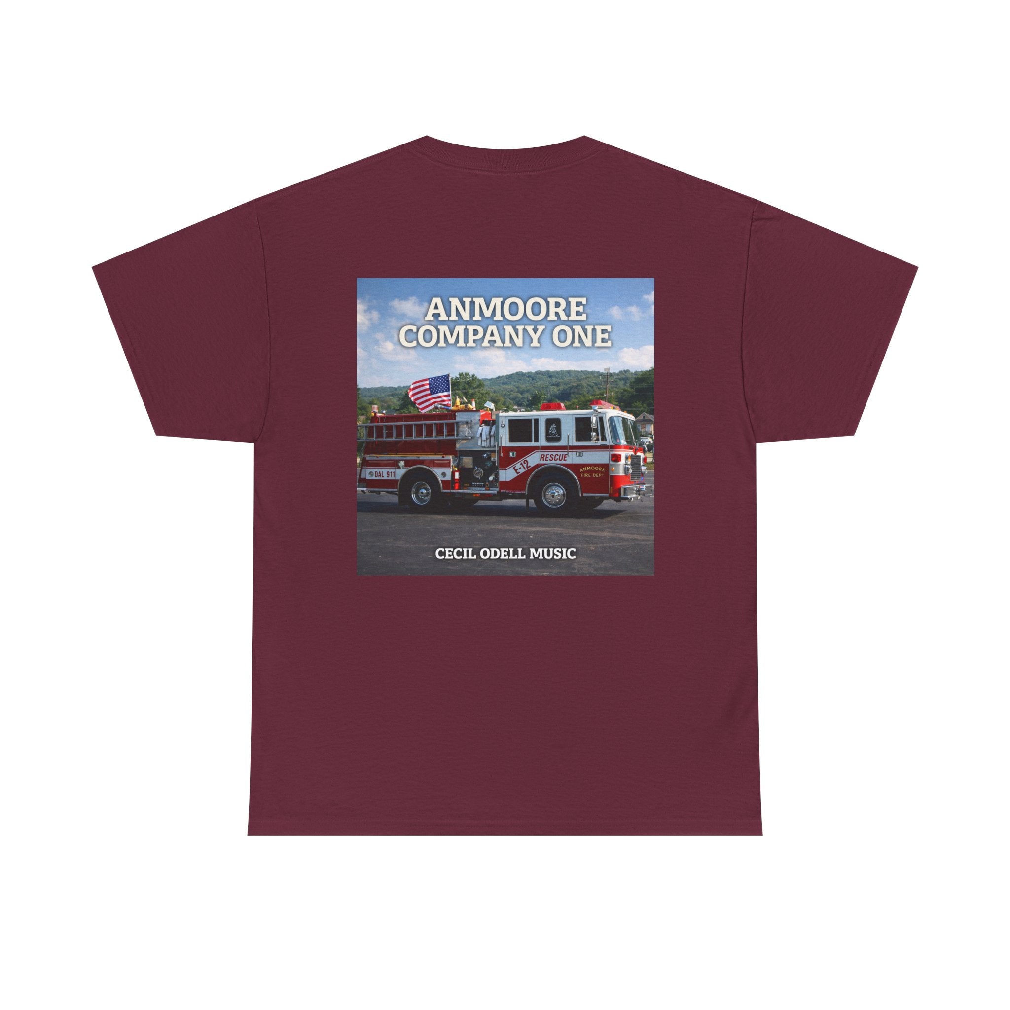 Firetruck Graphic Tee: "Anmoore Company One" Fire Department Tribute