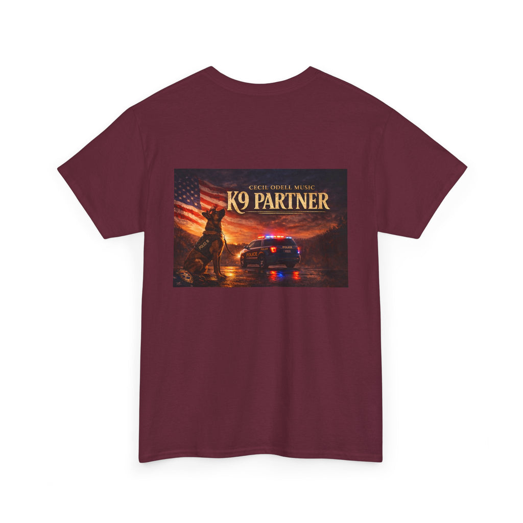 K9 Partner T-Shirt: 'Cecil Odell Music' Script Chest Design