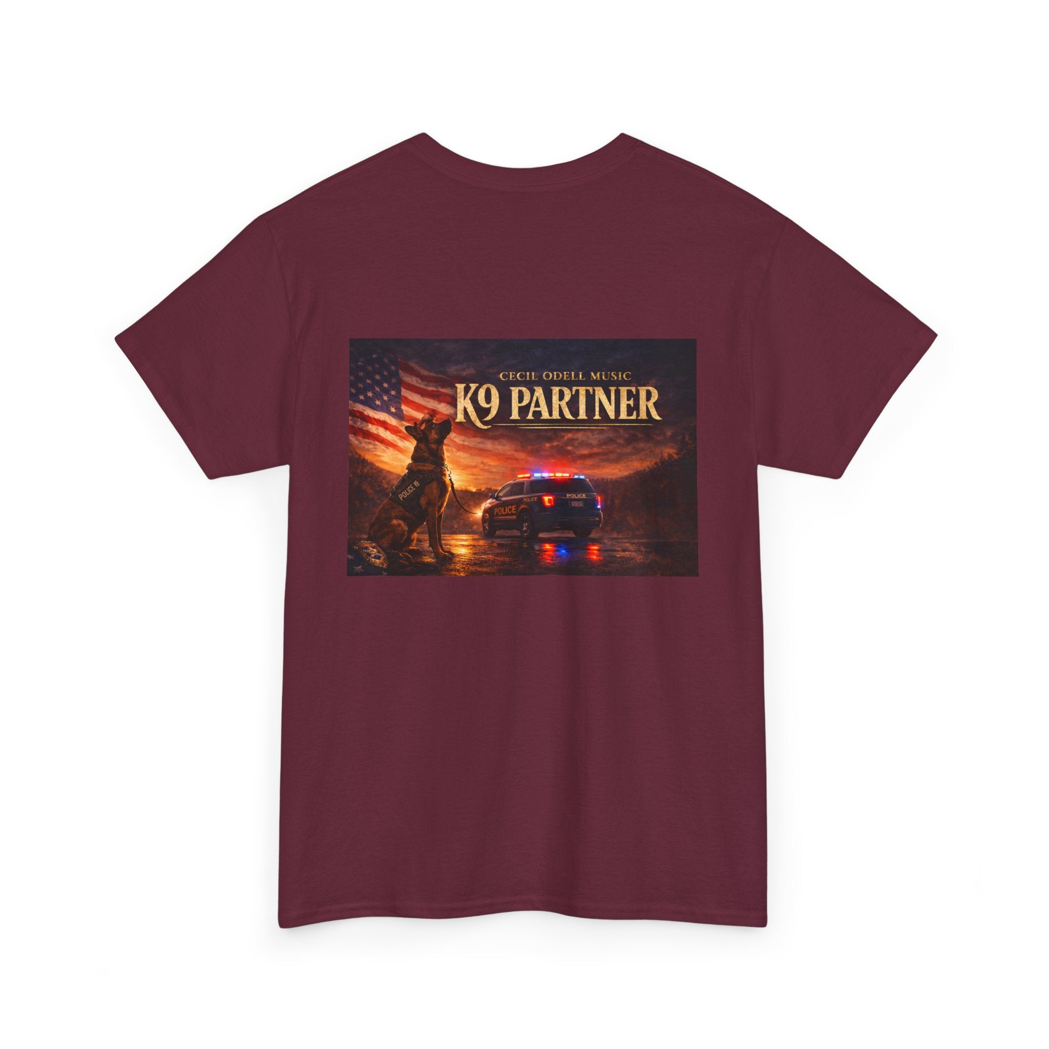 K9 Partner T-Shirt: 'Cecil Odell Music' Script Chest Design