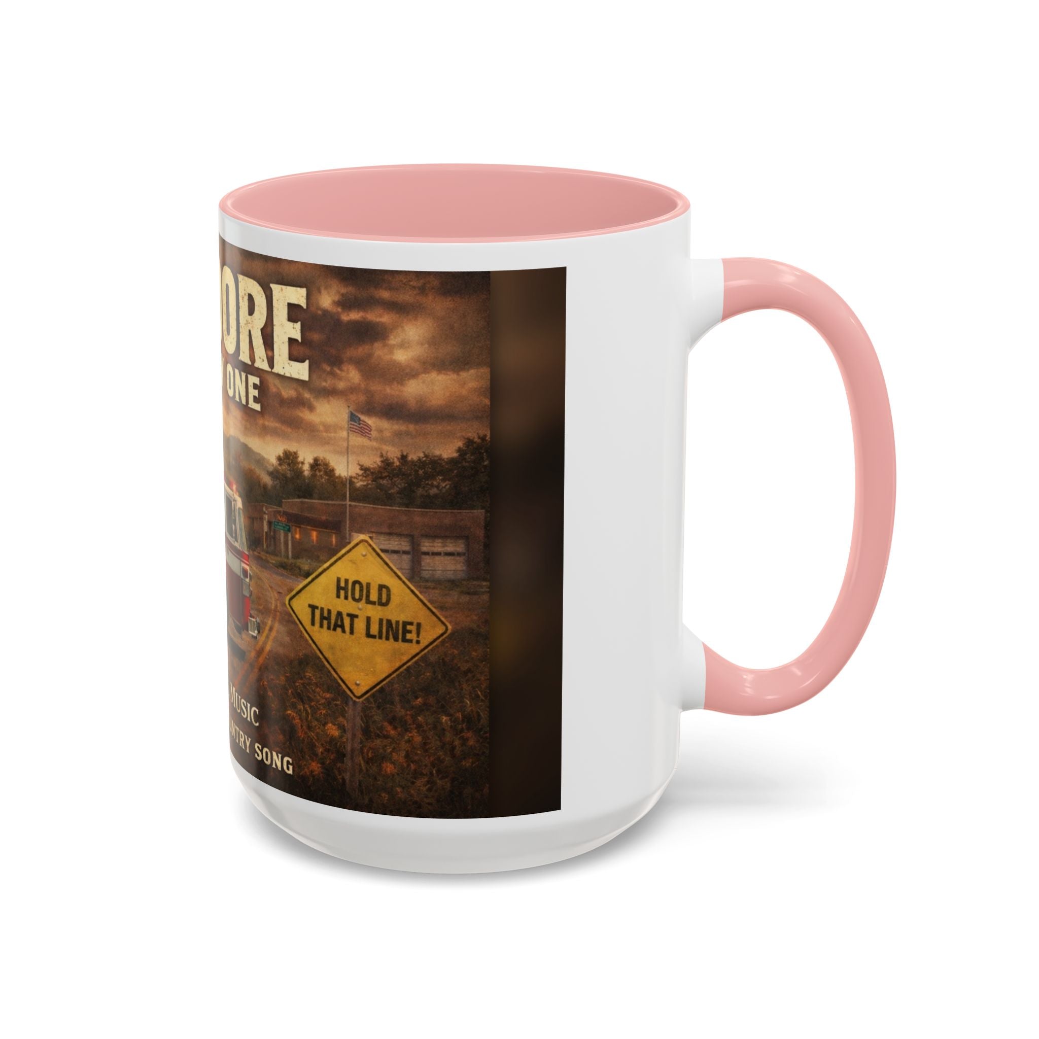 Anmoore Company One Firetruck Accent Coffee Mug: 'Hold That Line' West Virginia Country Music Tribute