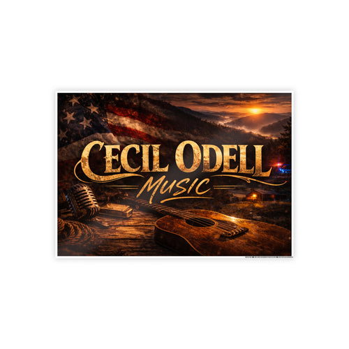 Cecil Odell Music Gloss Poster: Vintage Americana Guitar Wall Art