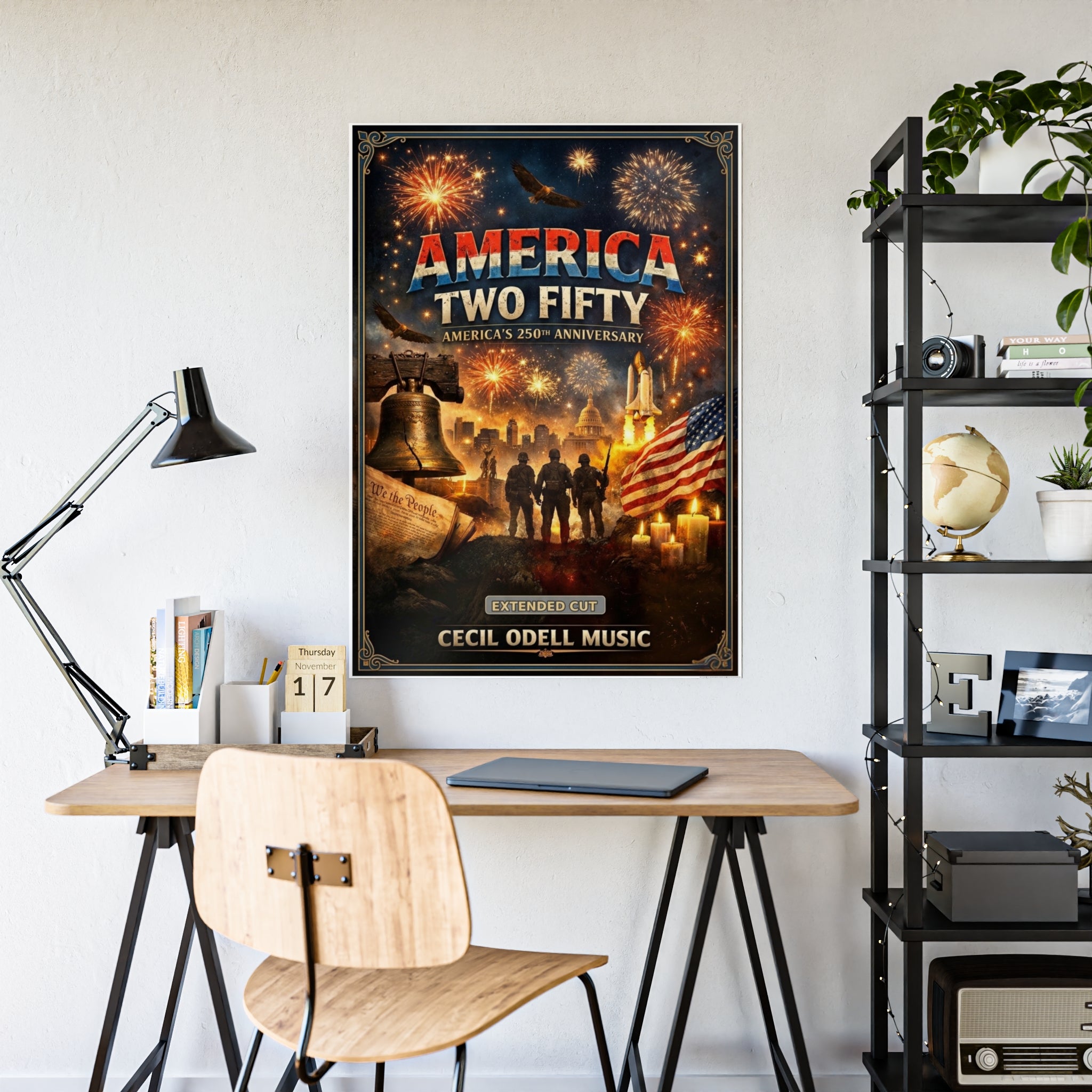 America Two Fifty Anniversary Poster: Patriotic 250th Celebration Gloss Print