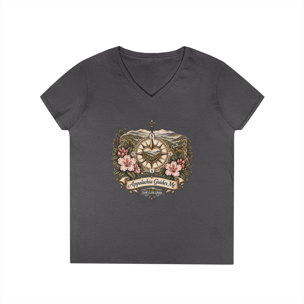 Appalachian Guide Floral Compass V-Neck Tee