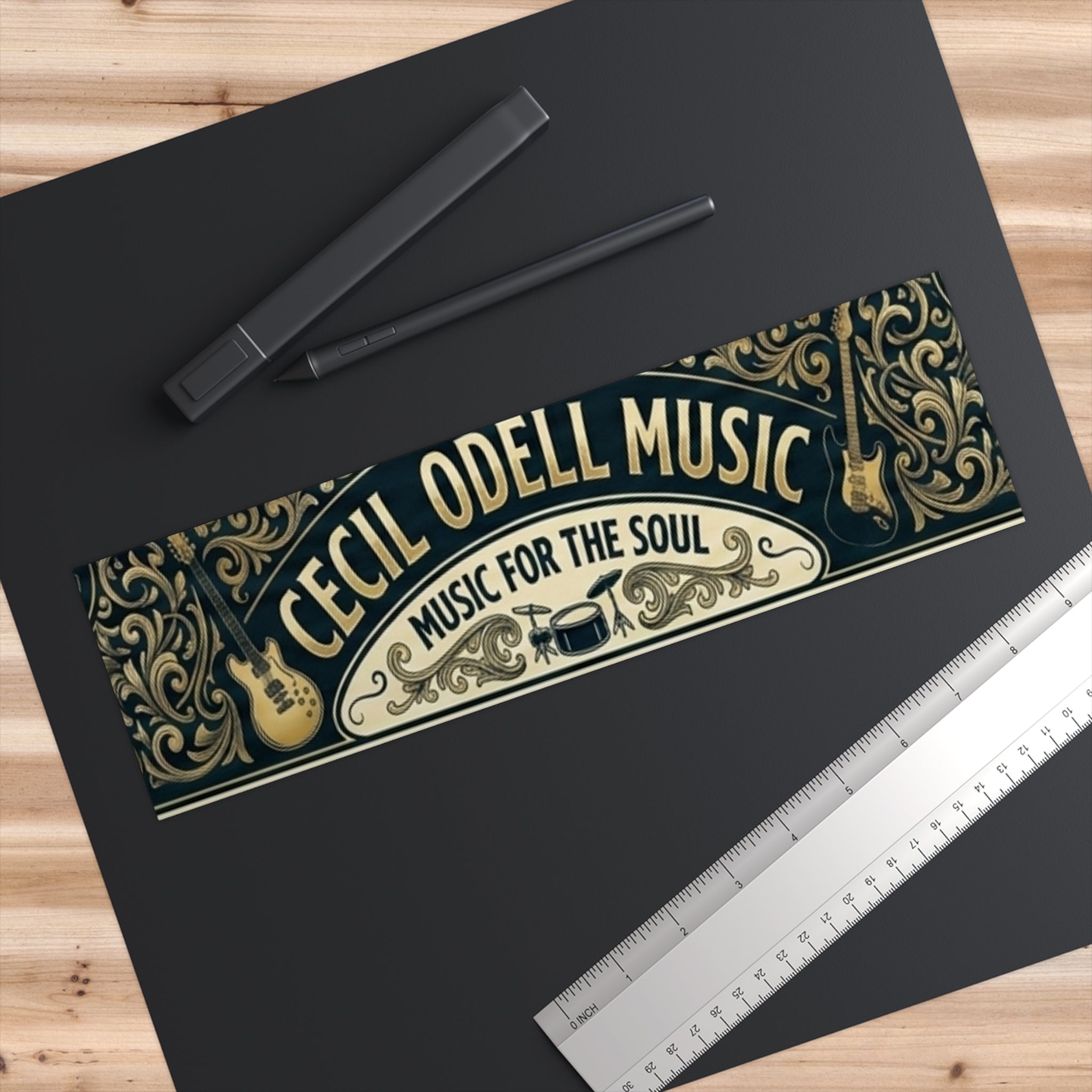 Bumper Sticker — Cecil Odell Music "Music for the Soul" Retro Guitar Decal