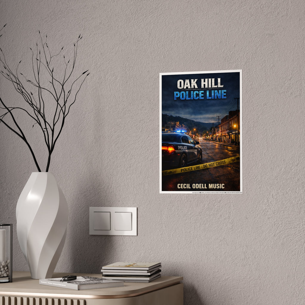 Oak Hill Police Line Gloss Poster: Crime Thriller Movie/Book Wall Art