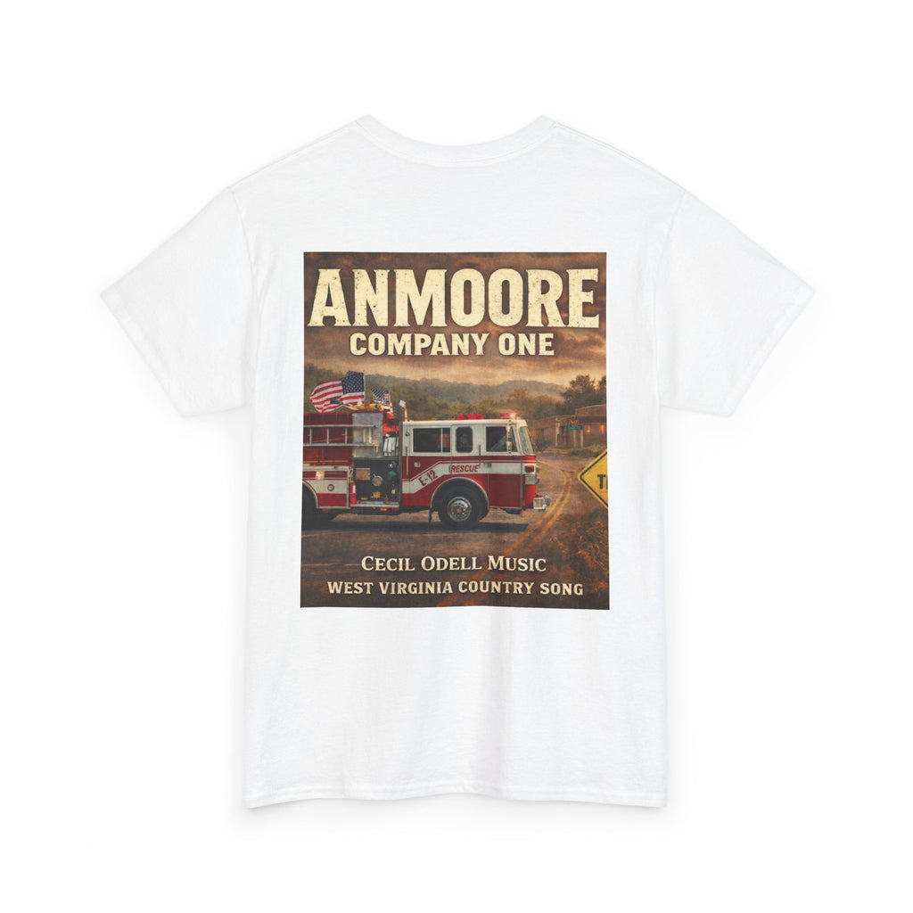 West Virginia Firetruck T-Shirt: Anmoore Company One Vintage Firefighter Tee