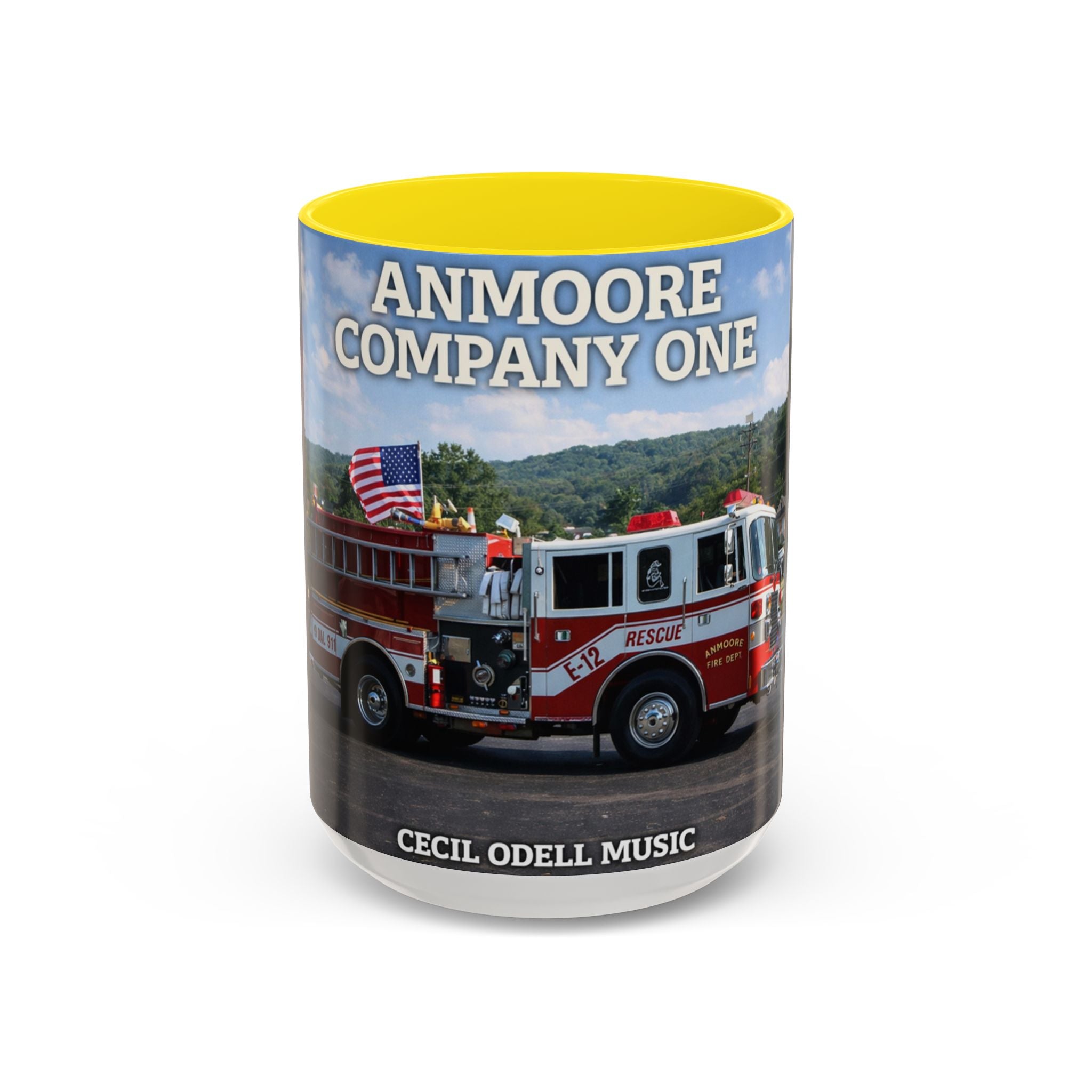 Fire Truck Coffee Mug: Anmoore Company One Tribute (Cecil Odell Music)