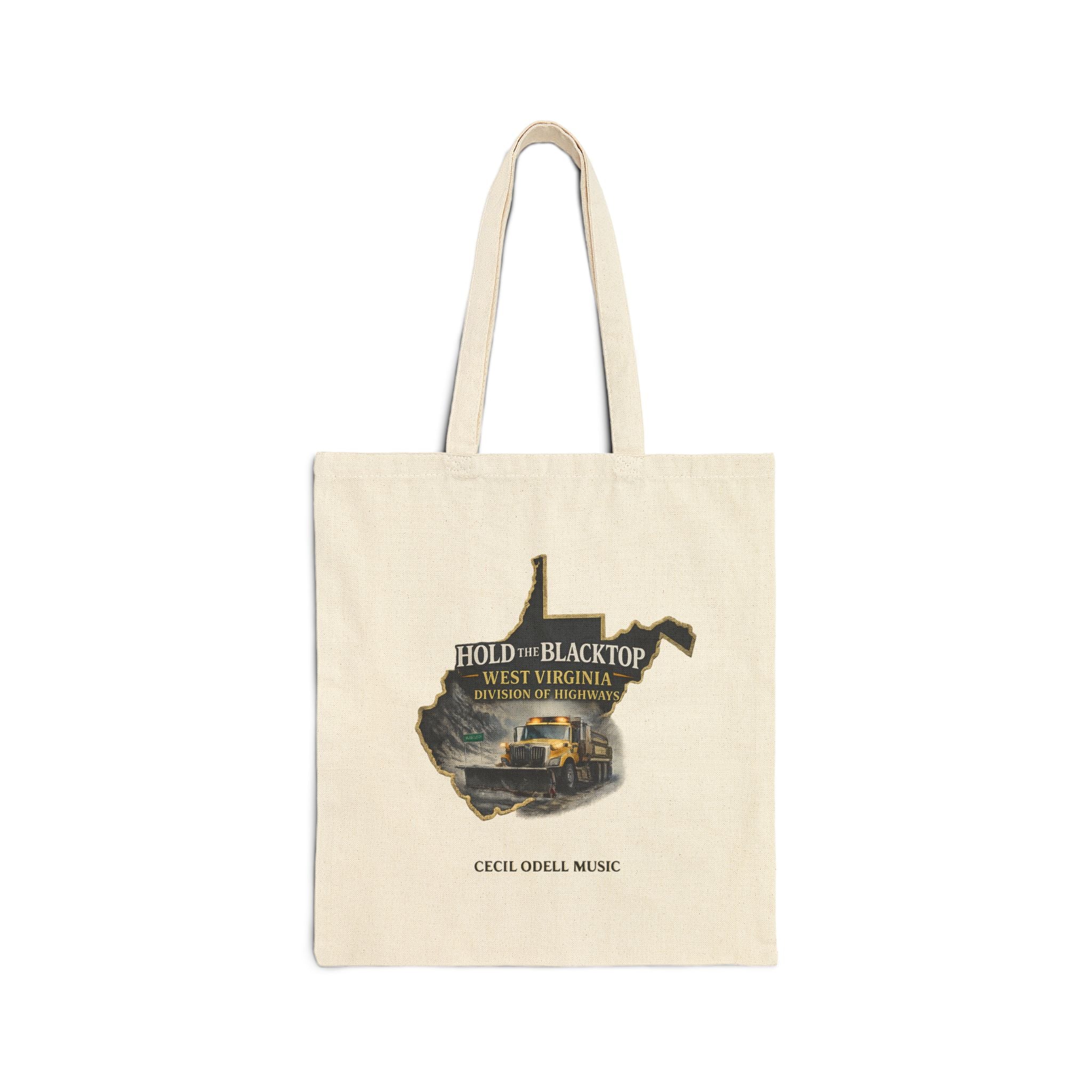 West Virginia Road Trip Tote Bag: “Hold the Blacktop” Music Design