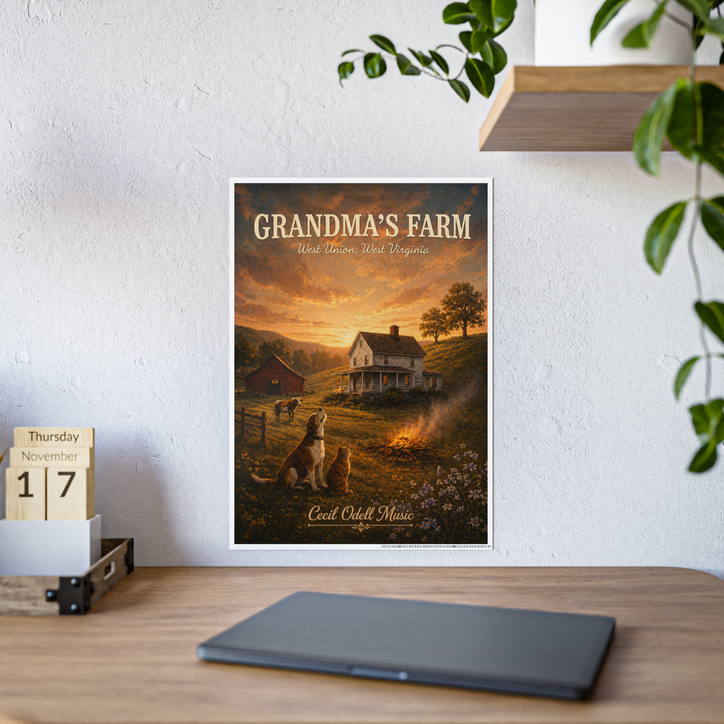 Grandma's Farm Poster Print: West Union West Virginia Rustic Country Wall Art