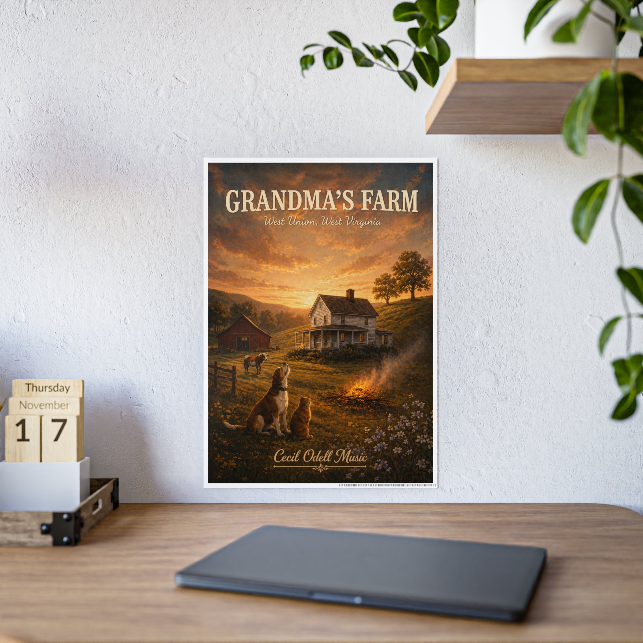 Grandma's Farm Poster Print: West Union West Virginia Rustic Country Wall Art