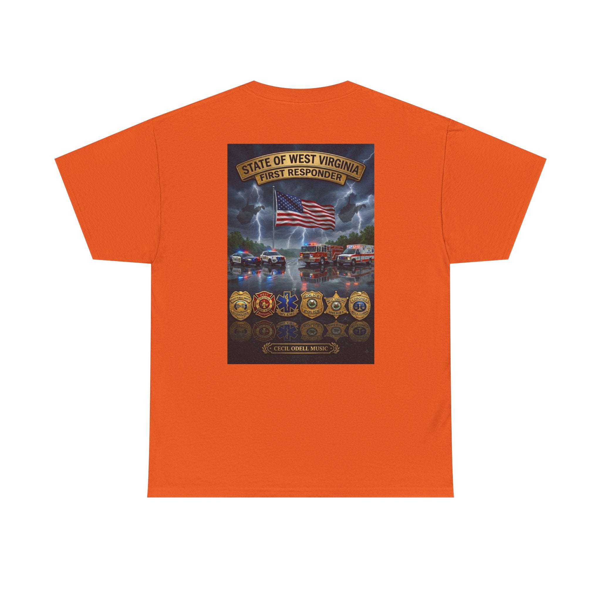 First Responder Tribute T-Shirt: State of West Virginia Police, Fire & EMS Memorial Tee