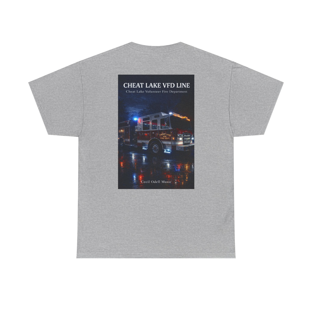 Firetruck Photo Tee: Cheat Lake VFD Line Volunteer Firefighter Shirt