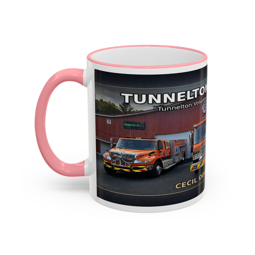 Fire Truck Photo Accent Rim Mug: "Cecil Odell Music" Volunteer Fire Department Tribute (11oz/15oz)