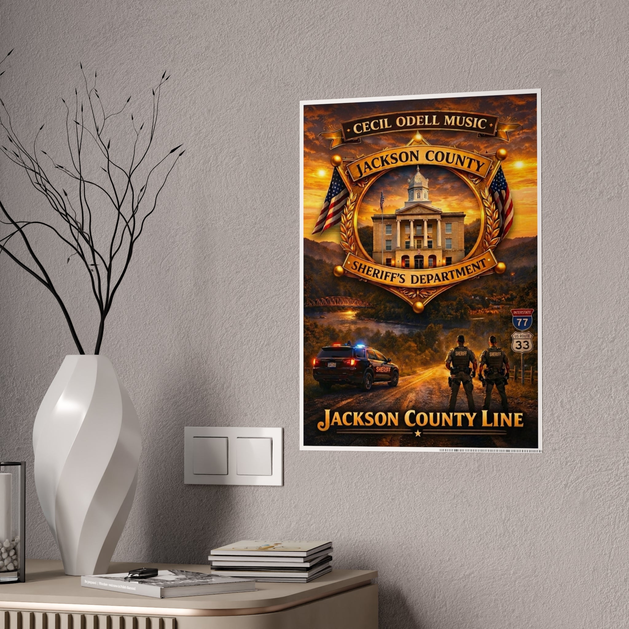 Jackson County Line Gloss Poster: Sheriff’s Department Tribute Wall Art
