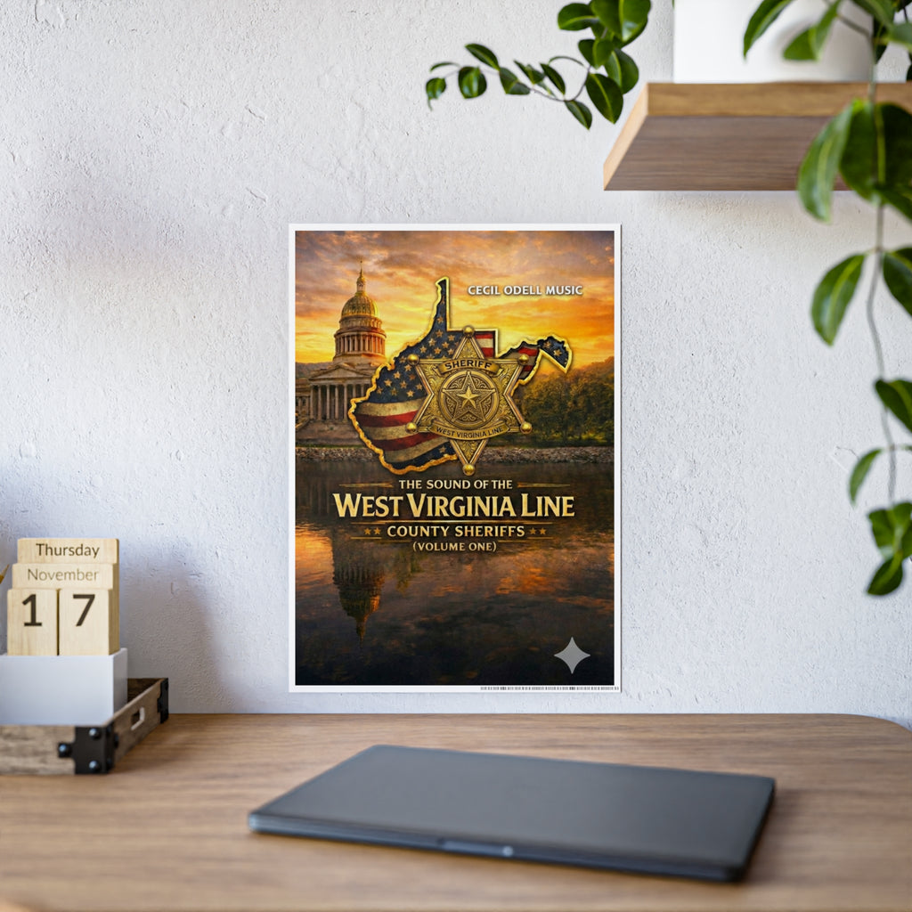 West Virginia Line County Sheriffs Poster: Gloss Music Print