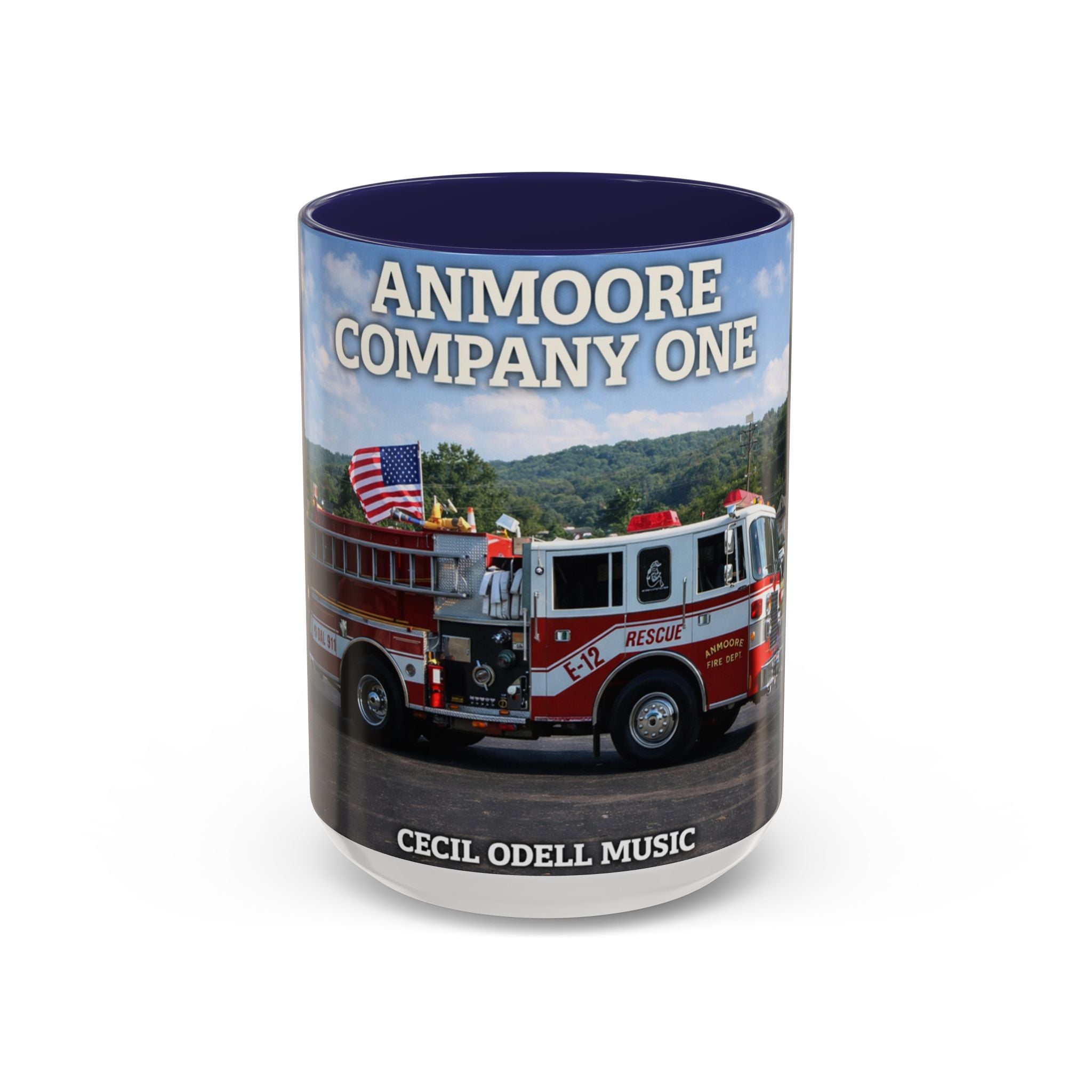 Fire Truck Coffee Mug: Anmoore Company One Tribute (Cecil Odell Music)