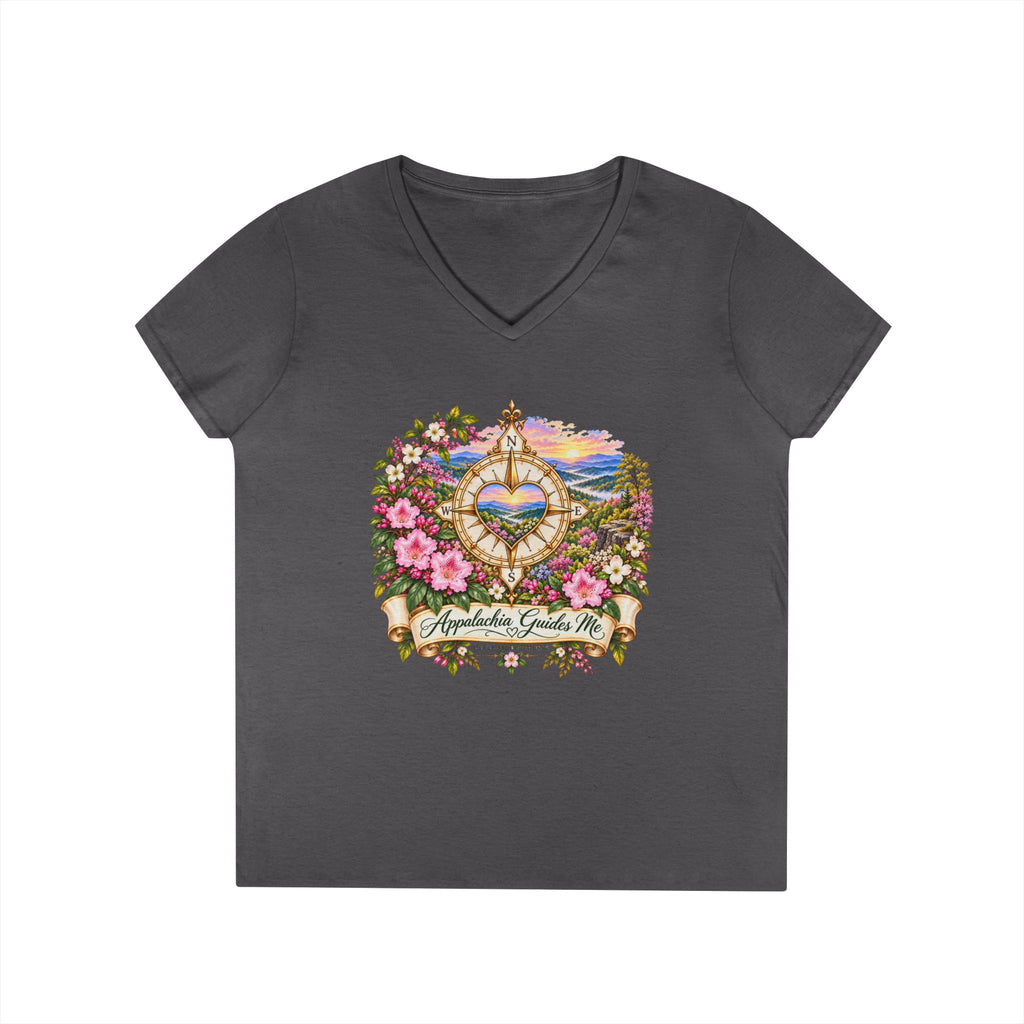 Appalachia Guides Me Floral - Ladies' V-Neck T-Shirt