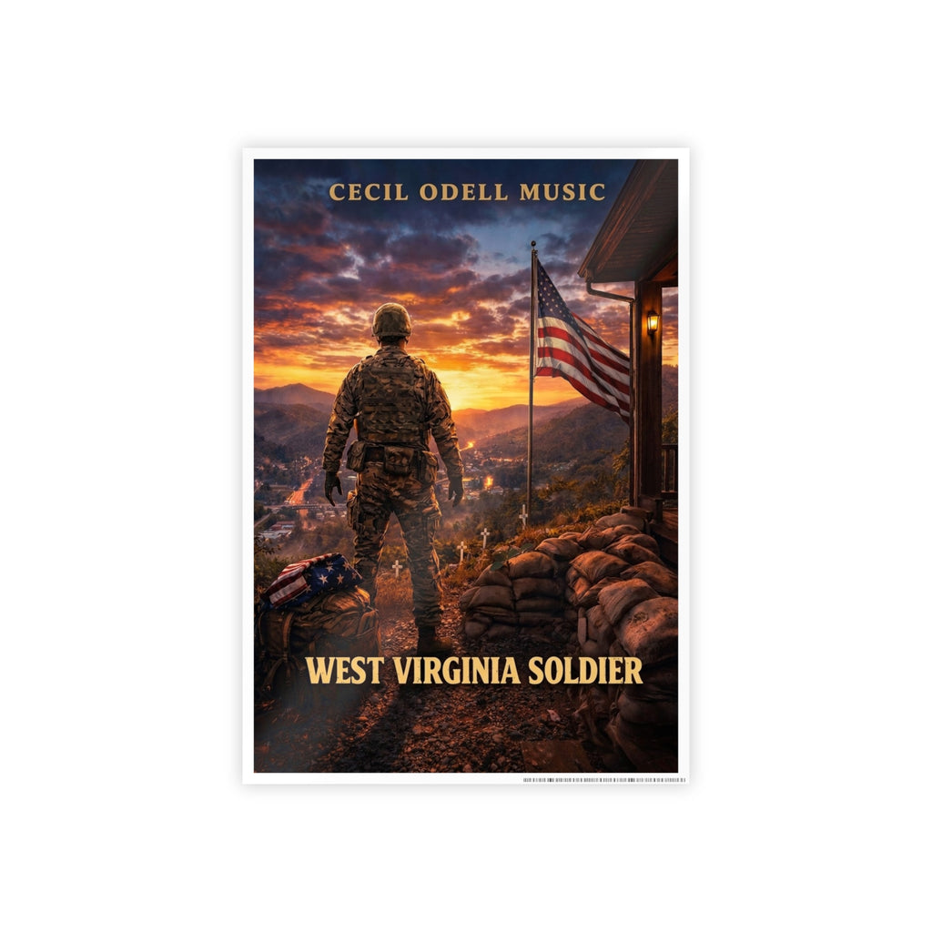 West Virginia Soldier Poster: Cecil Odell Music Patriotic Military Wall Art