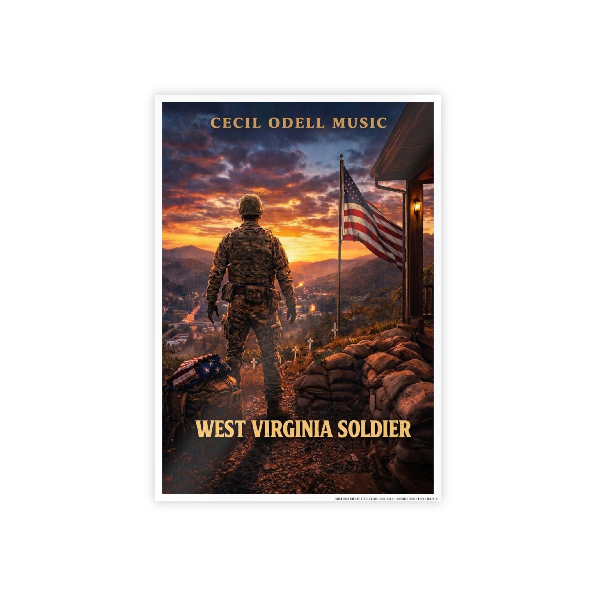 West Virginia Soldier Poster: Cecil Odell Music Patriotic Military Wall Art