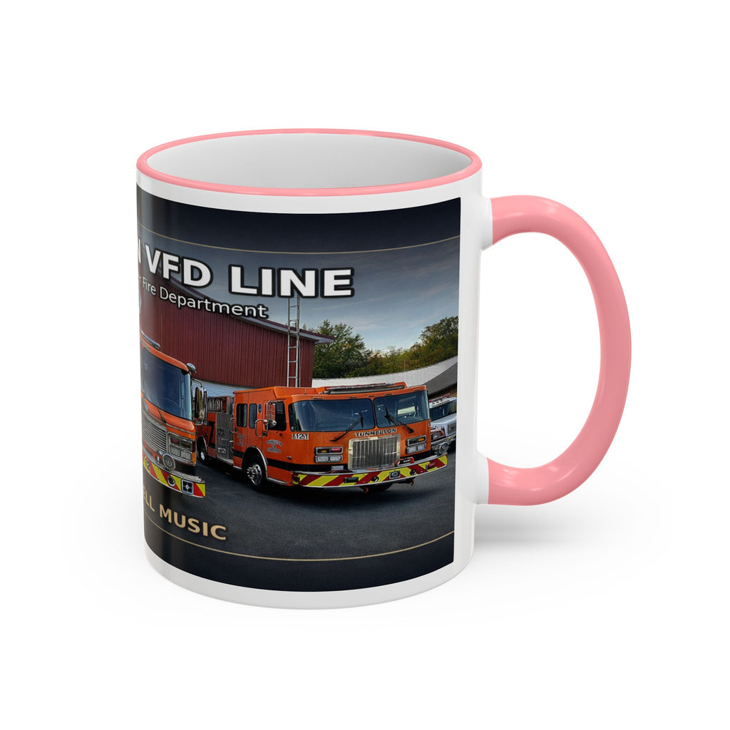 Fire Truck Photo Accent Rim Mug: "Cecil Odell Music" Volunteer Fire Department Tribute (11oz/15oz)