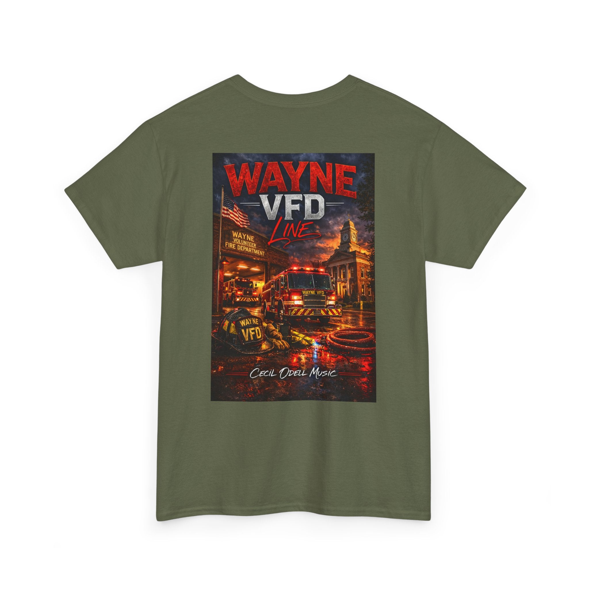 Wayne VFD Fire Department Tee: Vintage Firefighter Graphic T‑Shirt