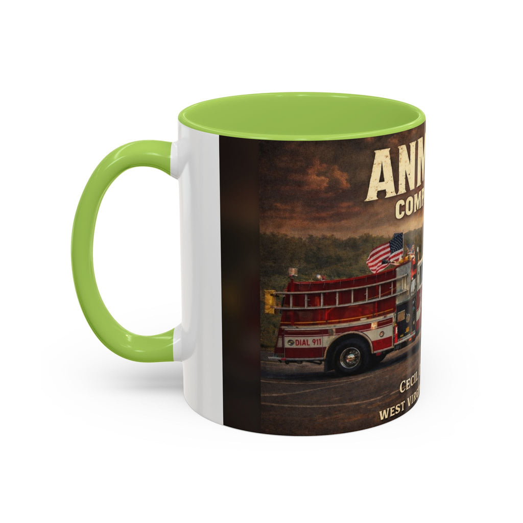 Anmoore Company One Firetruck Accent Coffee Mug: 'Hold That Line' West Virginia Country Music Tribute