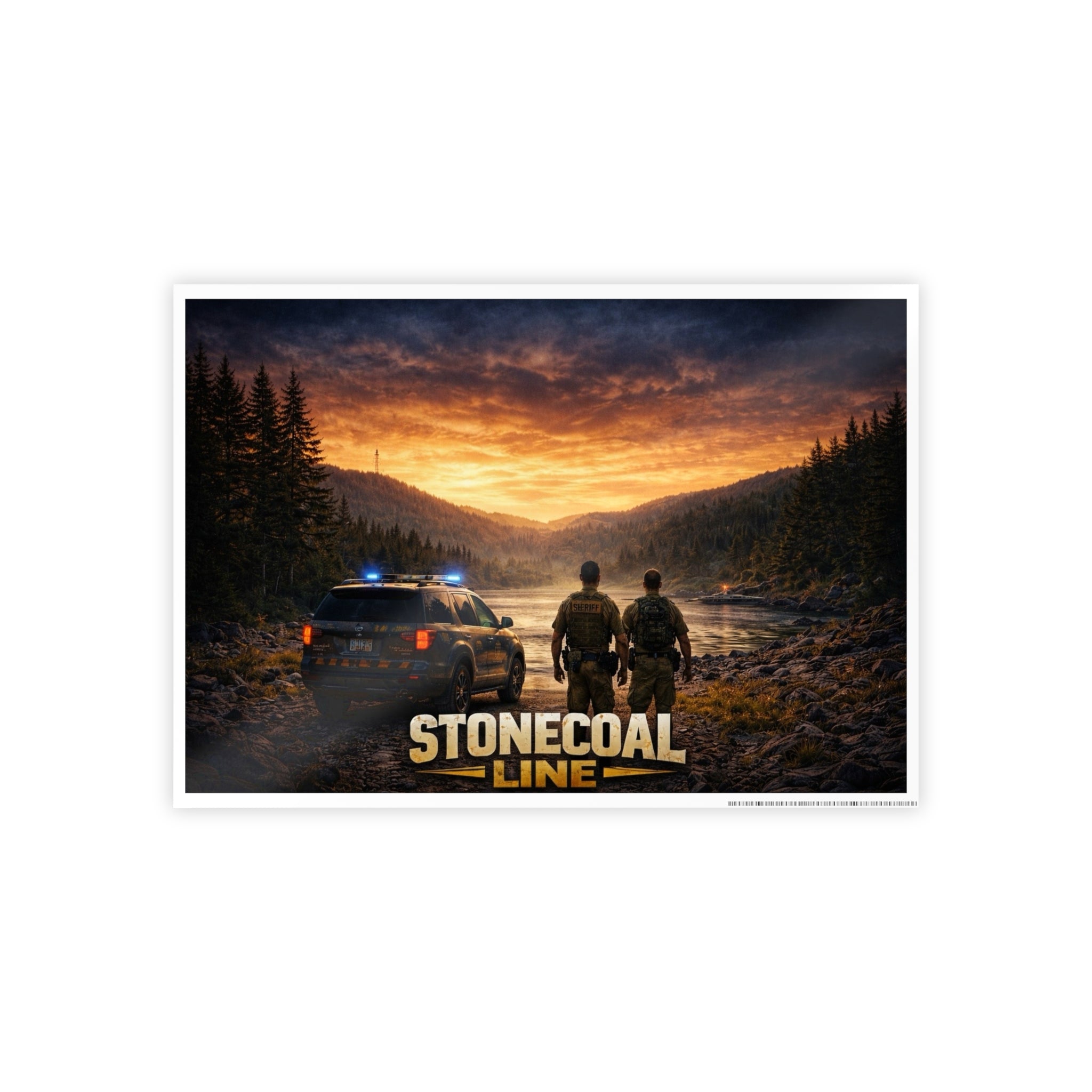 Stonecoal Line Gloss Poster: Law Enforcement Scenic Sunset Print