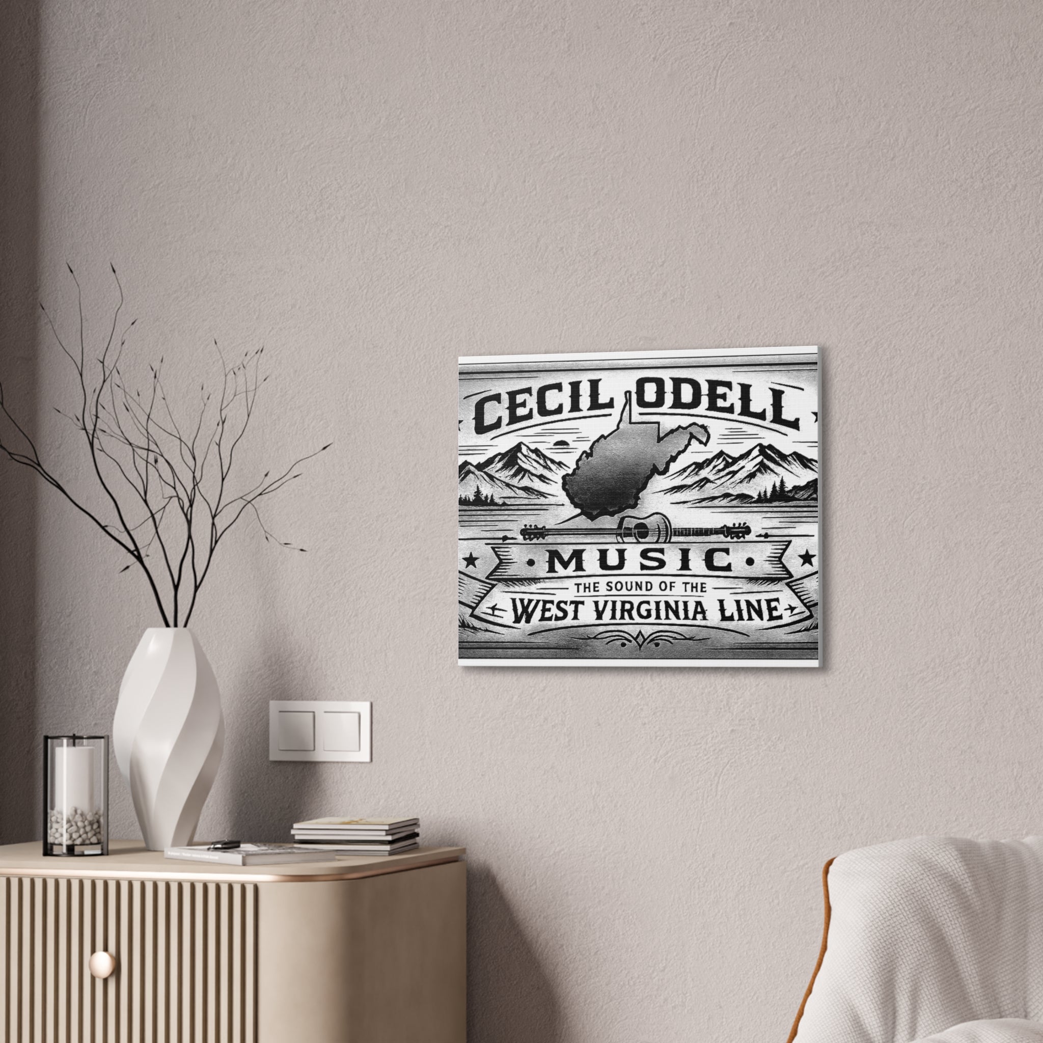 Cecil Odell Music Canvas Print: “The Sound of the West Virginia Line”