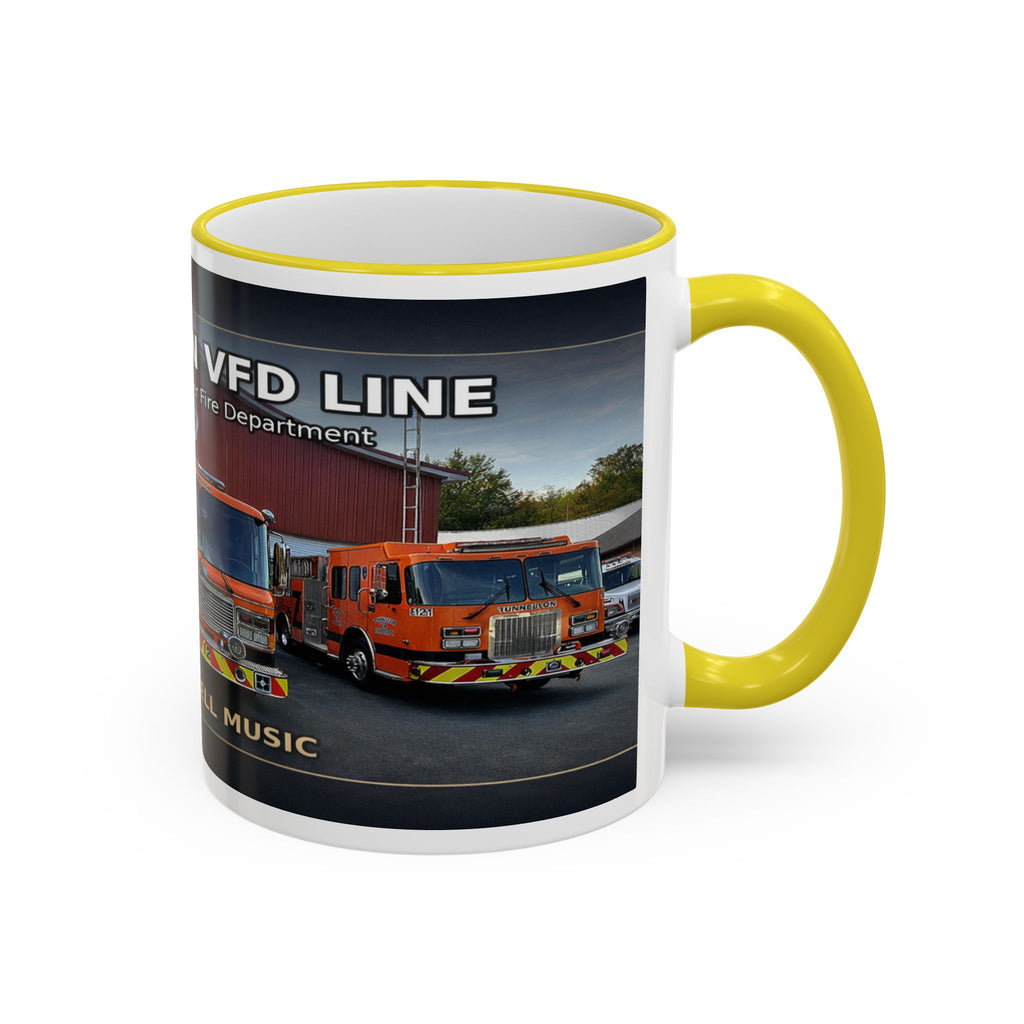 Fire Truck Photo Accent Rim Mug: "Cecil Odell Music" Volunteer Fire Department Tribute (11oz/15oz)