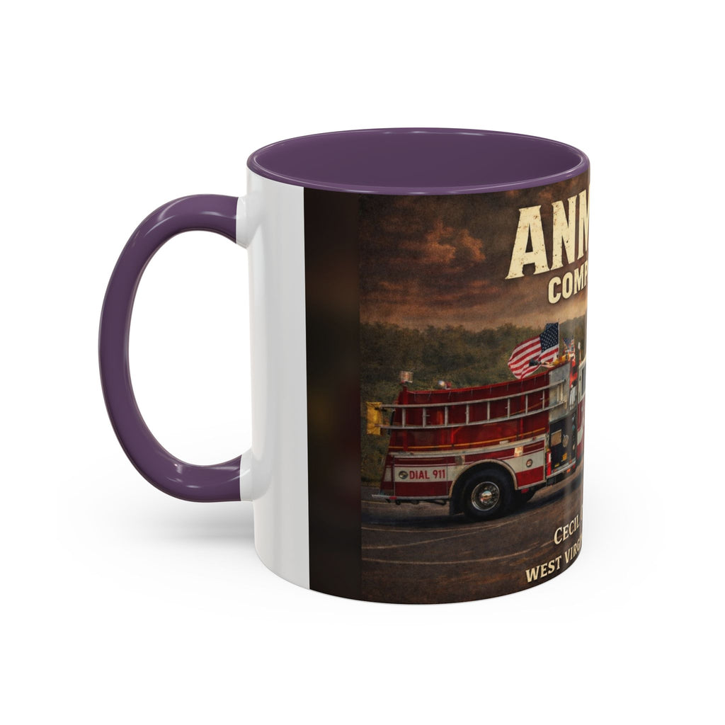 Anmoore Company One Firetruck Accent Coffee Mug: 'Hold That Line' West Virginia Country Music Tribute