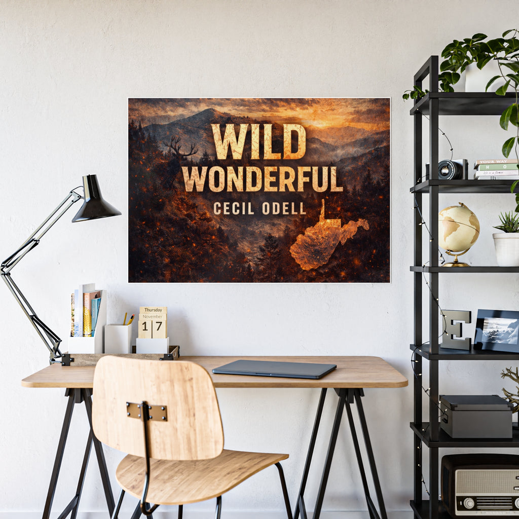 Wild Wonderful West Virginia Gloss Poster: Rustic Scenic Wall Art with 'WILD WONDERFUL' Text