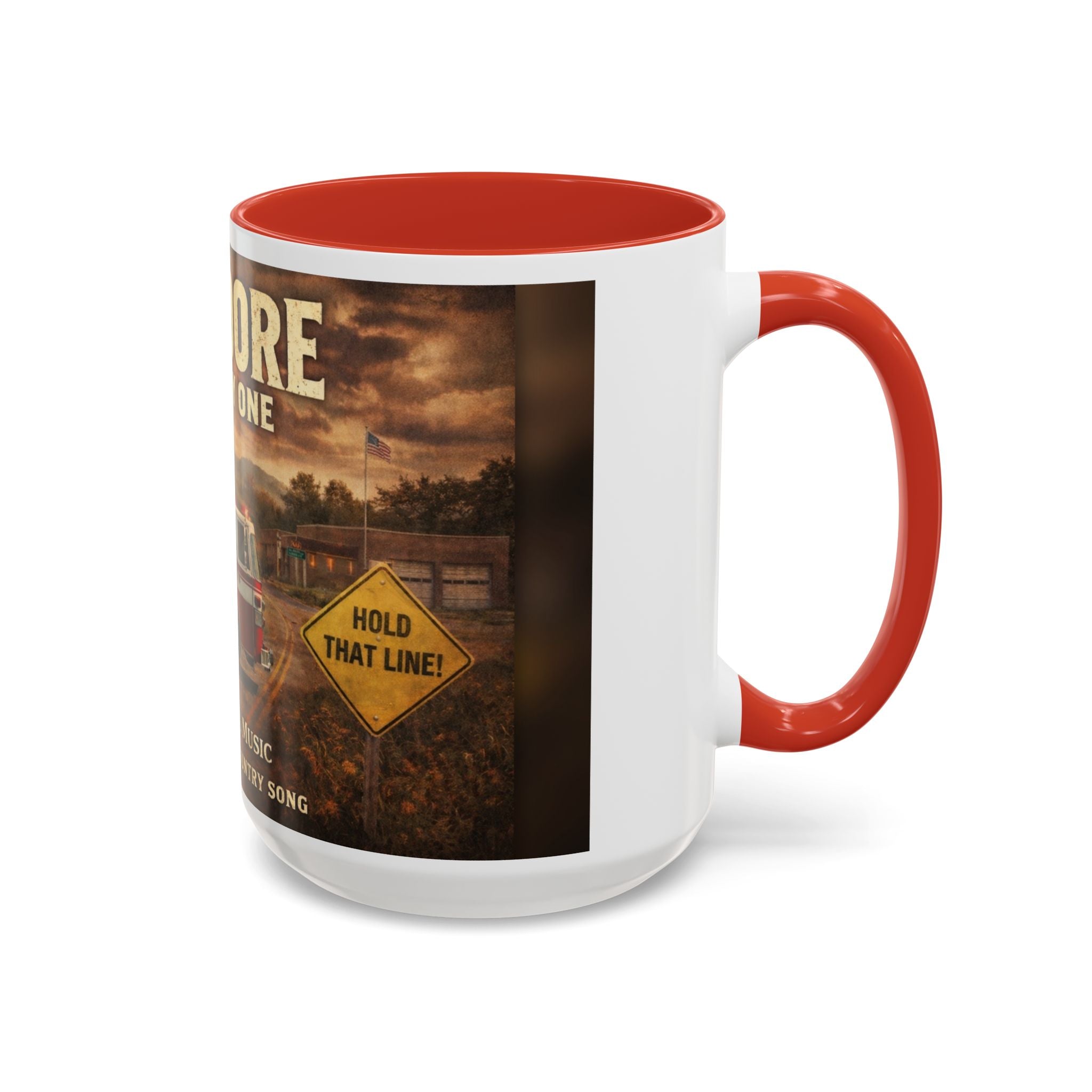 Anmoore Company One Firetruck Accent Coffee Mug: 'Hold That Line' West Virginia Country Music Tribute